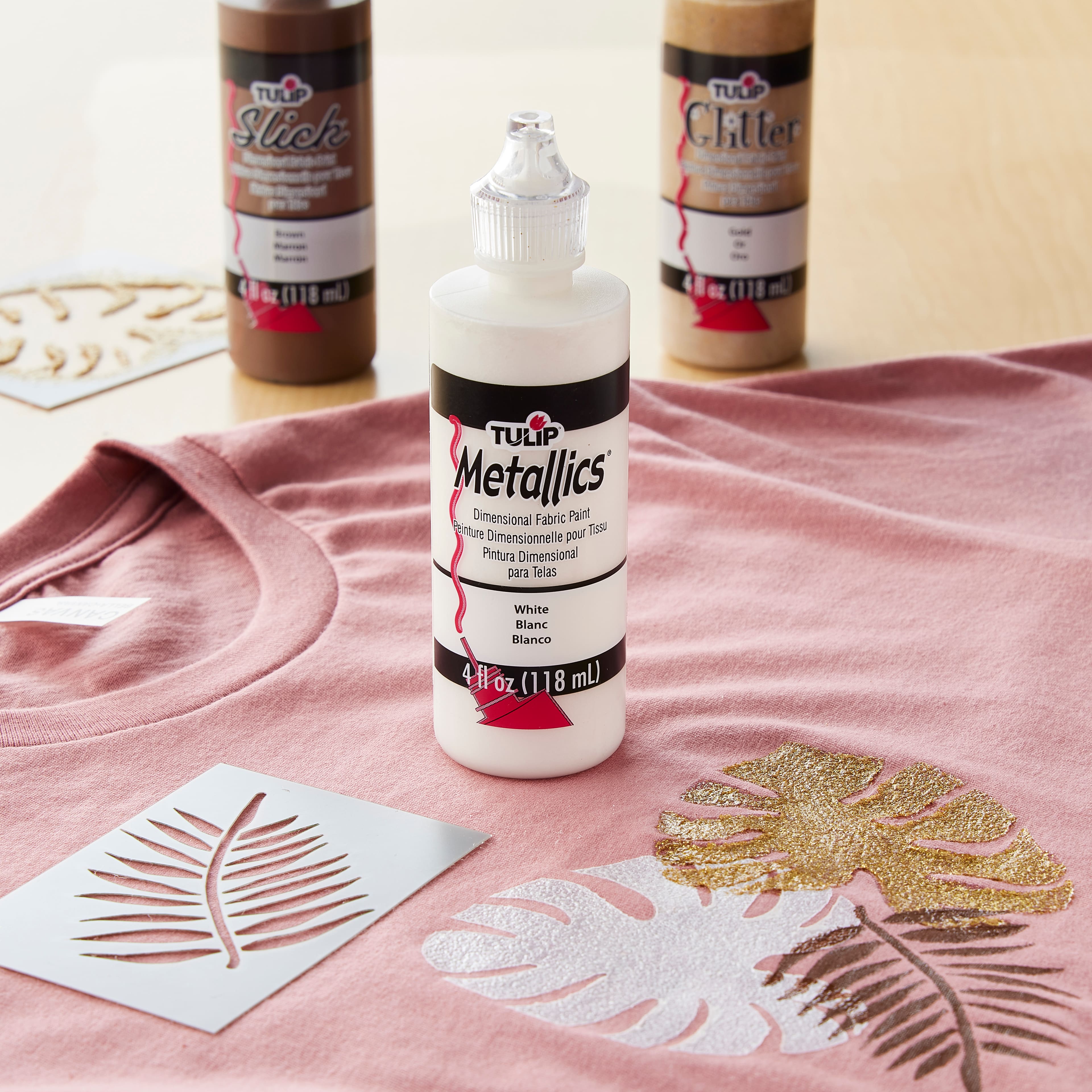 12 Pack: Tulip® Metallics™ Dimensional Fabric Paint, 4oz.