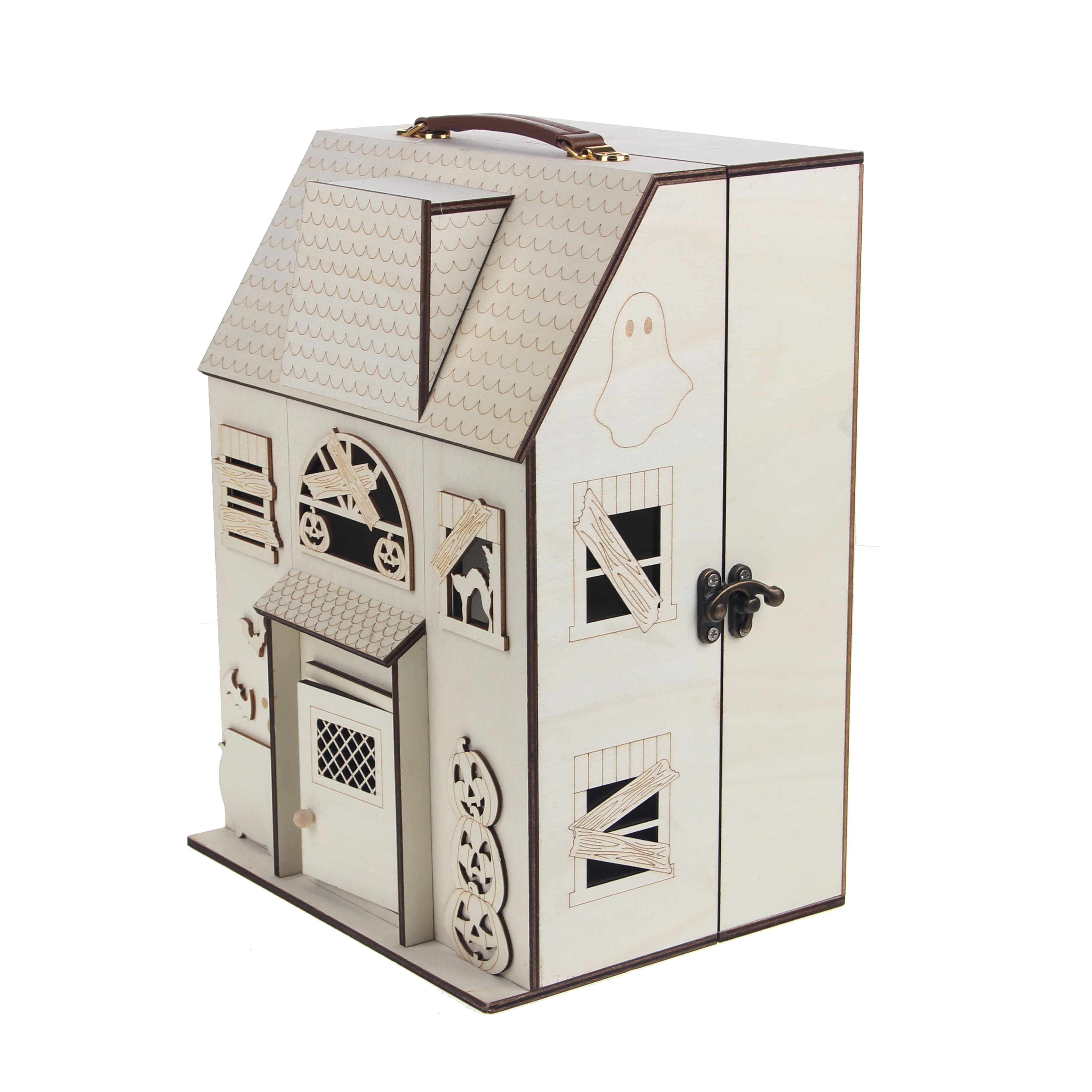 12.25&#x22; DIY Haunted Dollhouse Wood D&#xE9;cor by Make Market&#xAE;