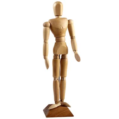 US Art Supply Wood Artist Drawing Manikin Articulated Mannequin with Base and Flexible Body - Perfect for Drawing The Human Figure (5 Male)
