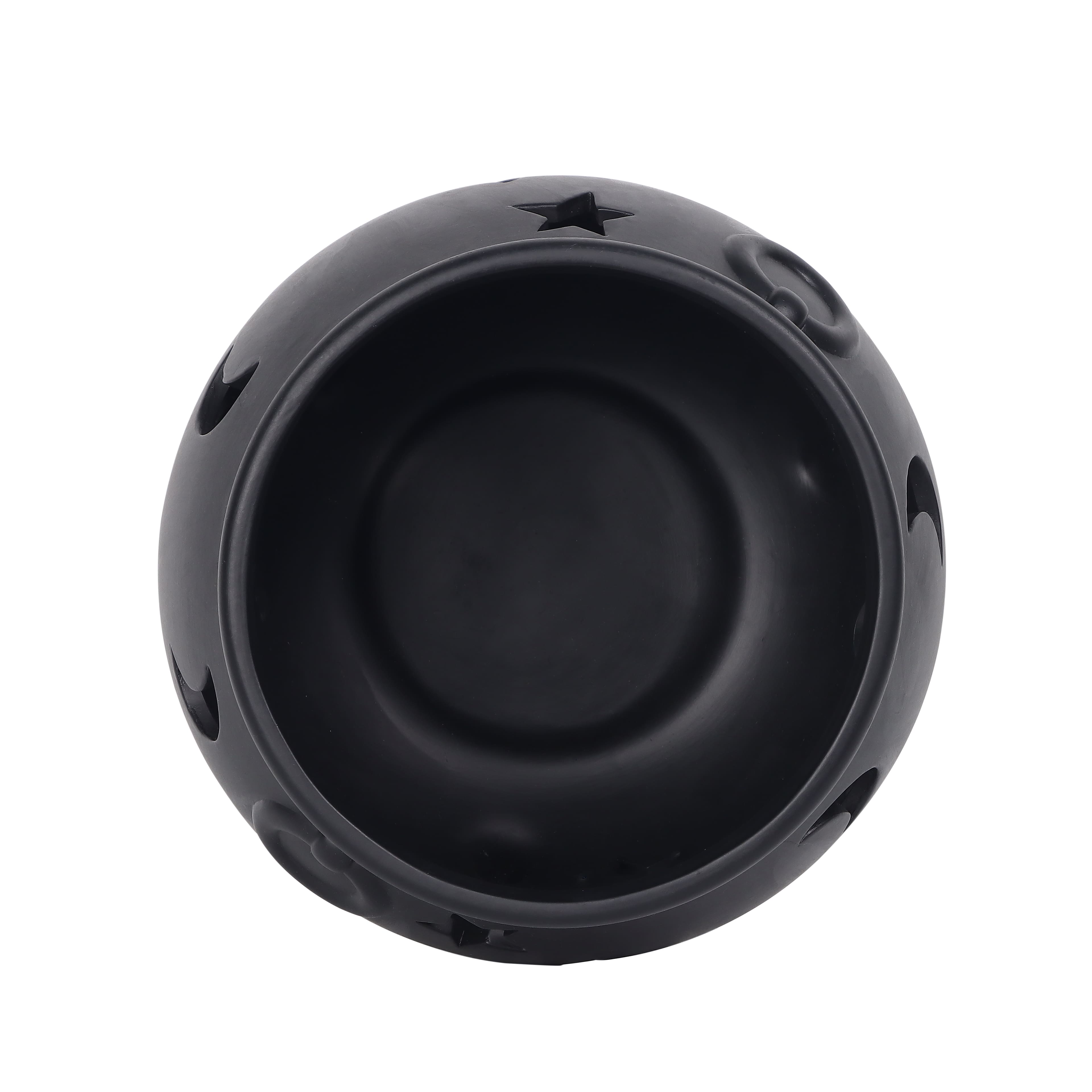 10.75&#x22; Black Moon &#x26; Stars Cauldron Ceramic Candle Holder by Ashland&#xAE;