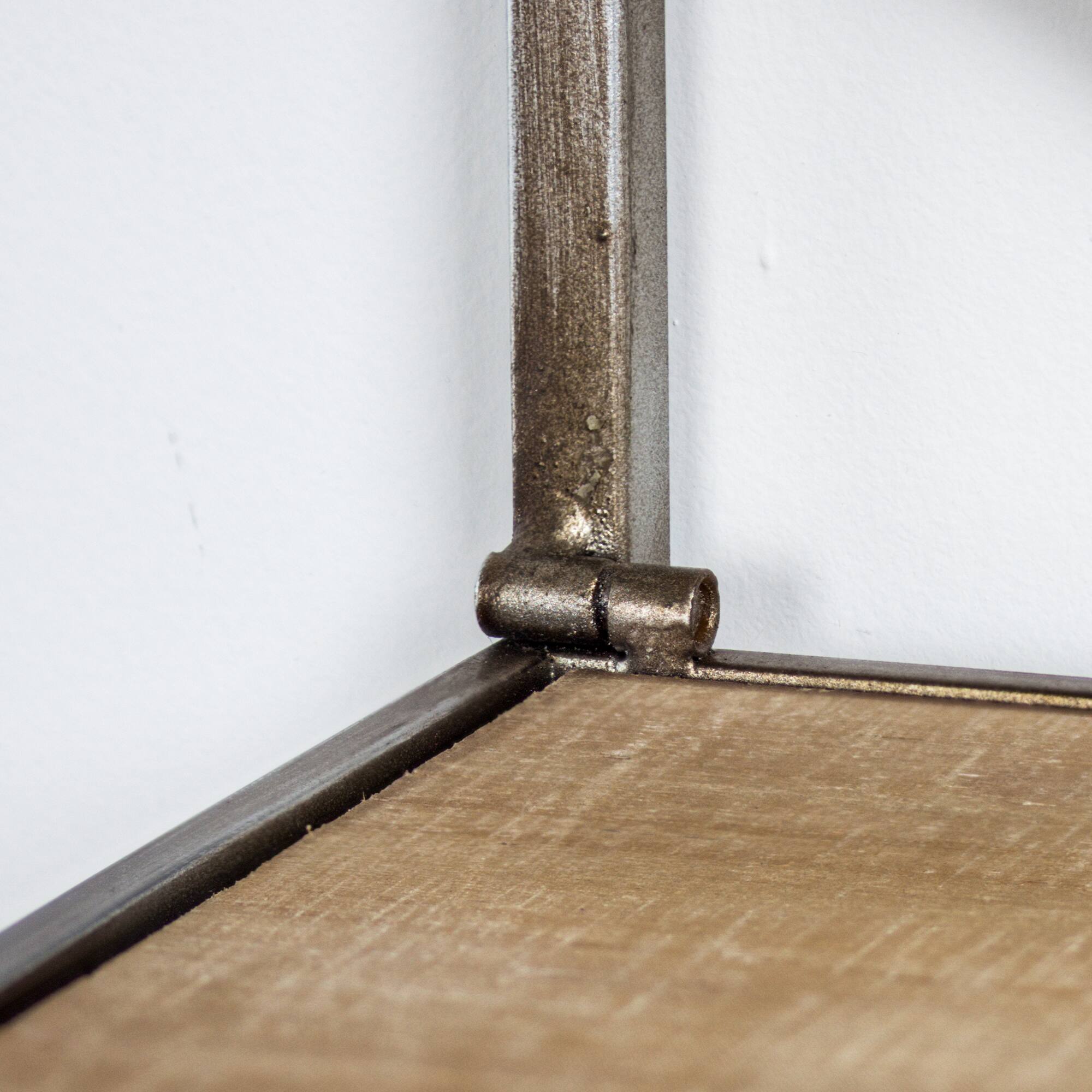 16.25" Wood & Metal Hanging Shelf Rack