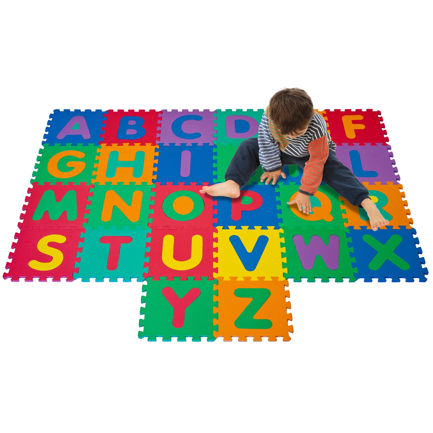 Toy Time Interlocking Foam Tile Play Mat with Letters