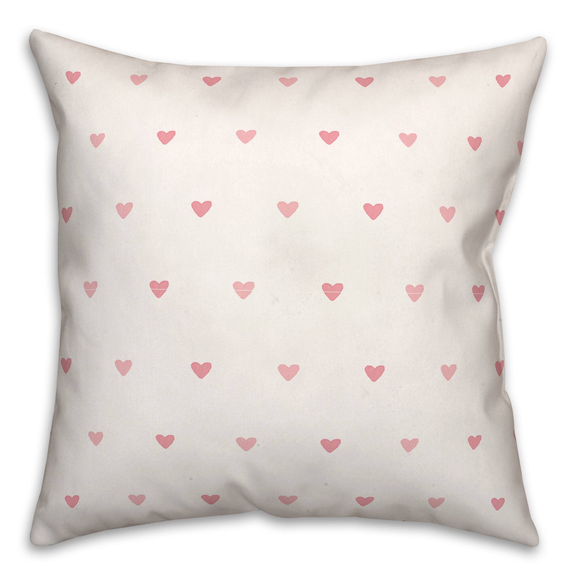 Simple Heart Pattern 18" x 18" Throw Pillow