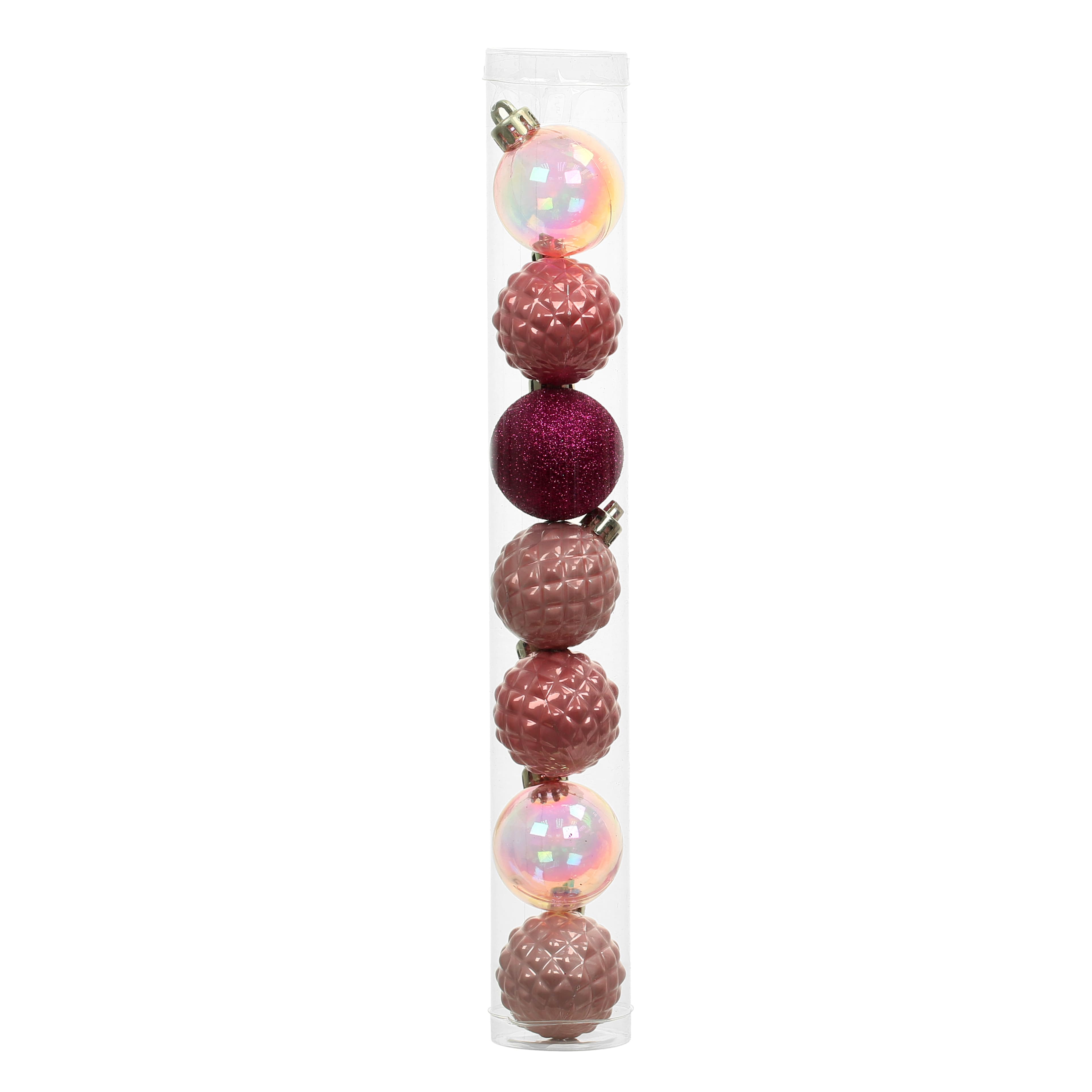 7 Pack 1.5&#x22; Pink Shatterproof Ball Ornaments by Ashland&#xAE;