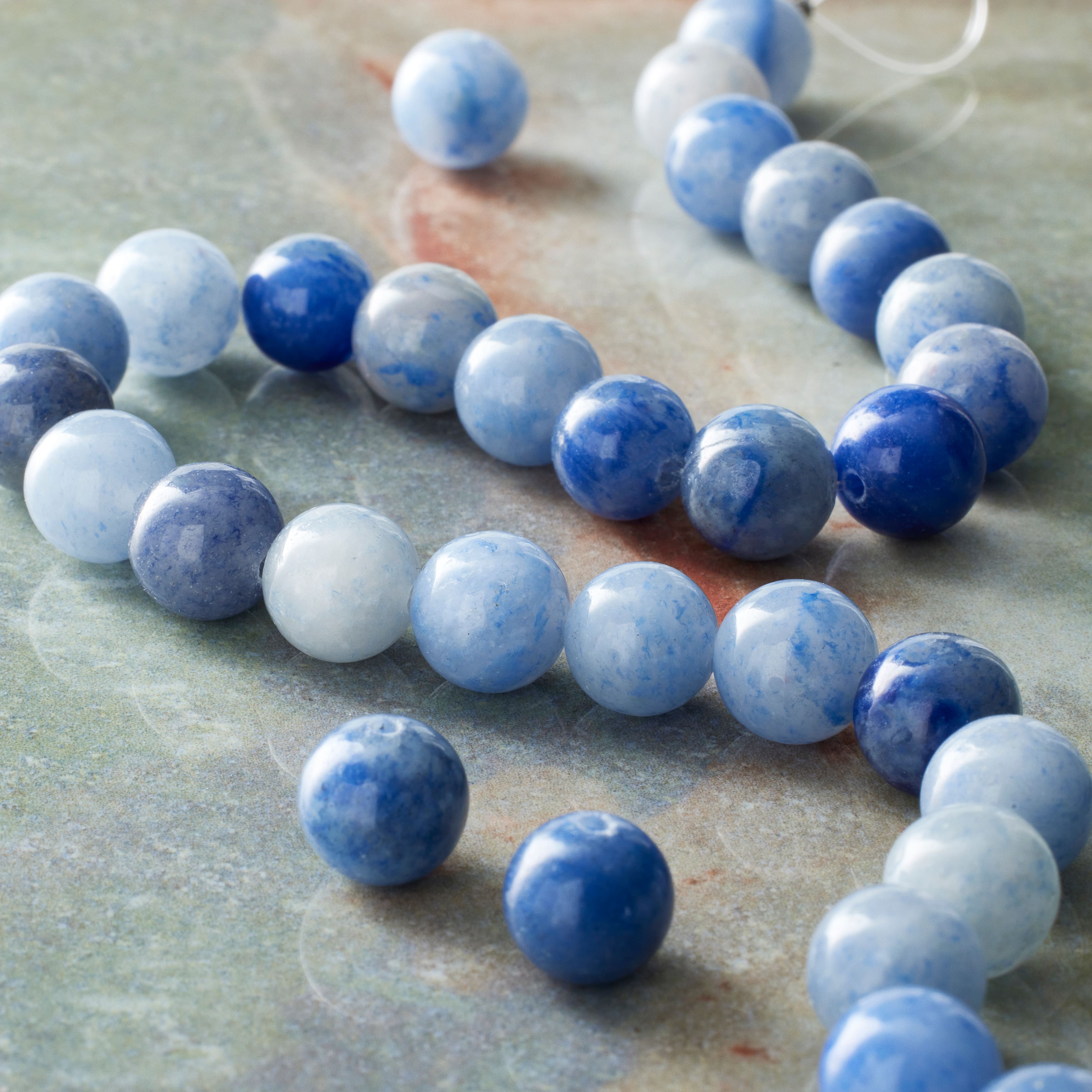 Blue Aventurine Round Beads, 8mm by Bead Landing&#x2122;