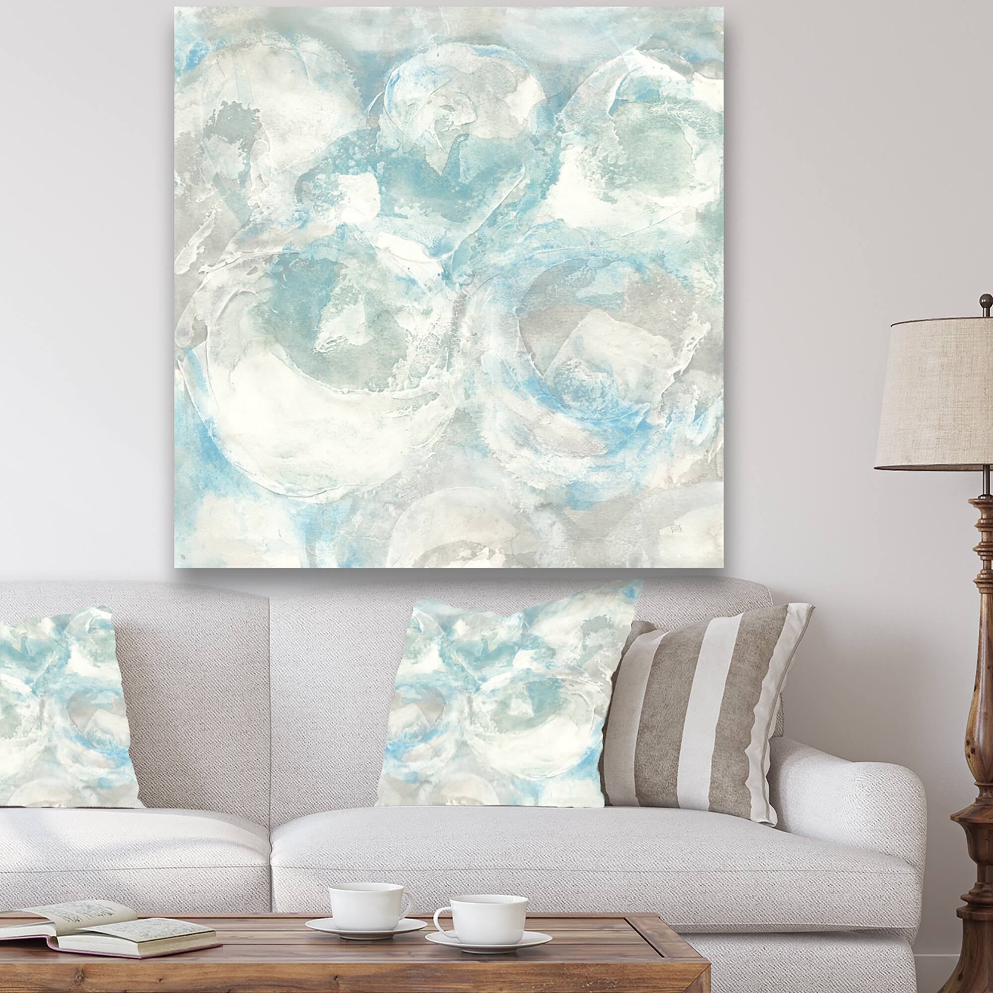 Designart - Pale Blue Shade III - Modern Farmhouse Canvas Artwork