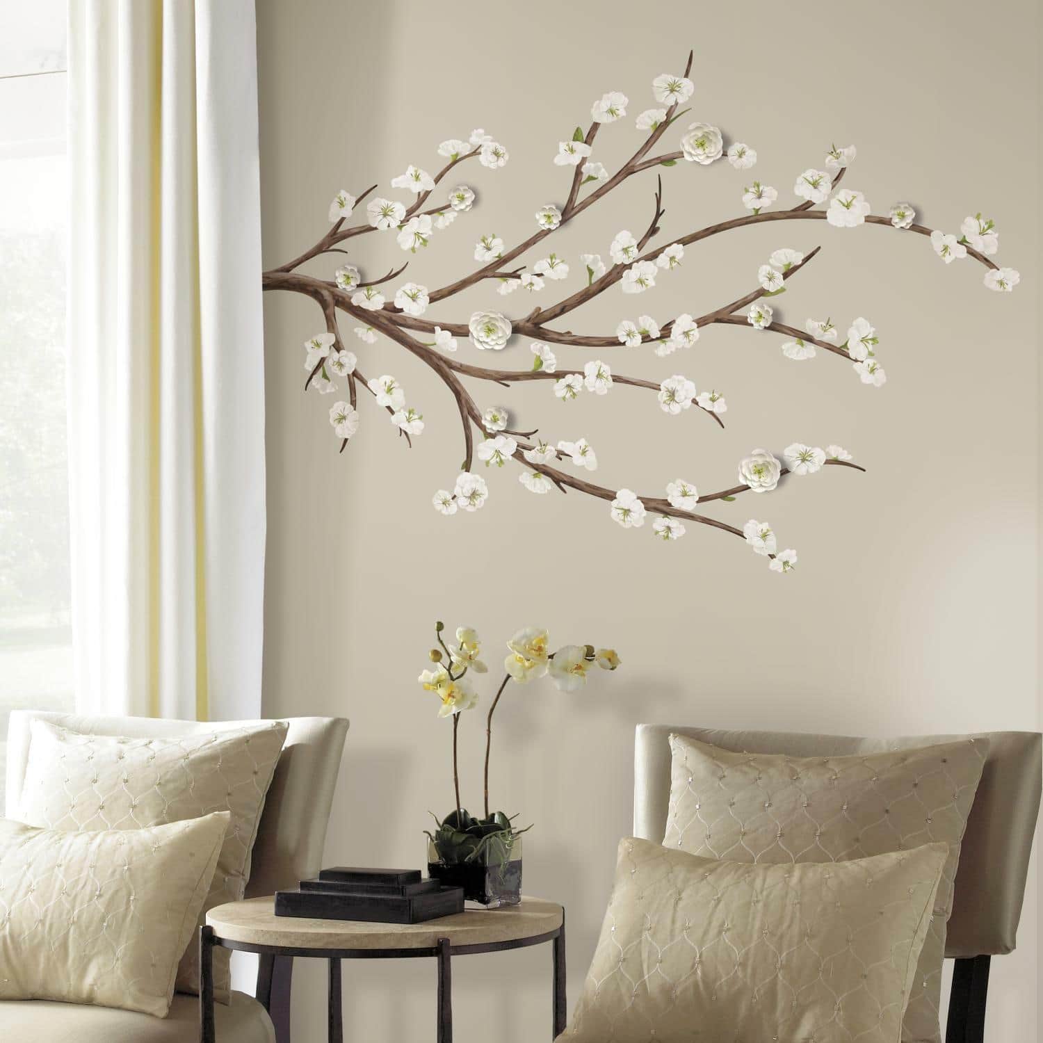 RoomMates White Blossom Branch Giant Decals