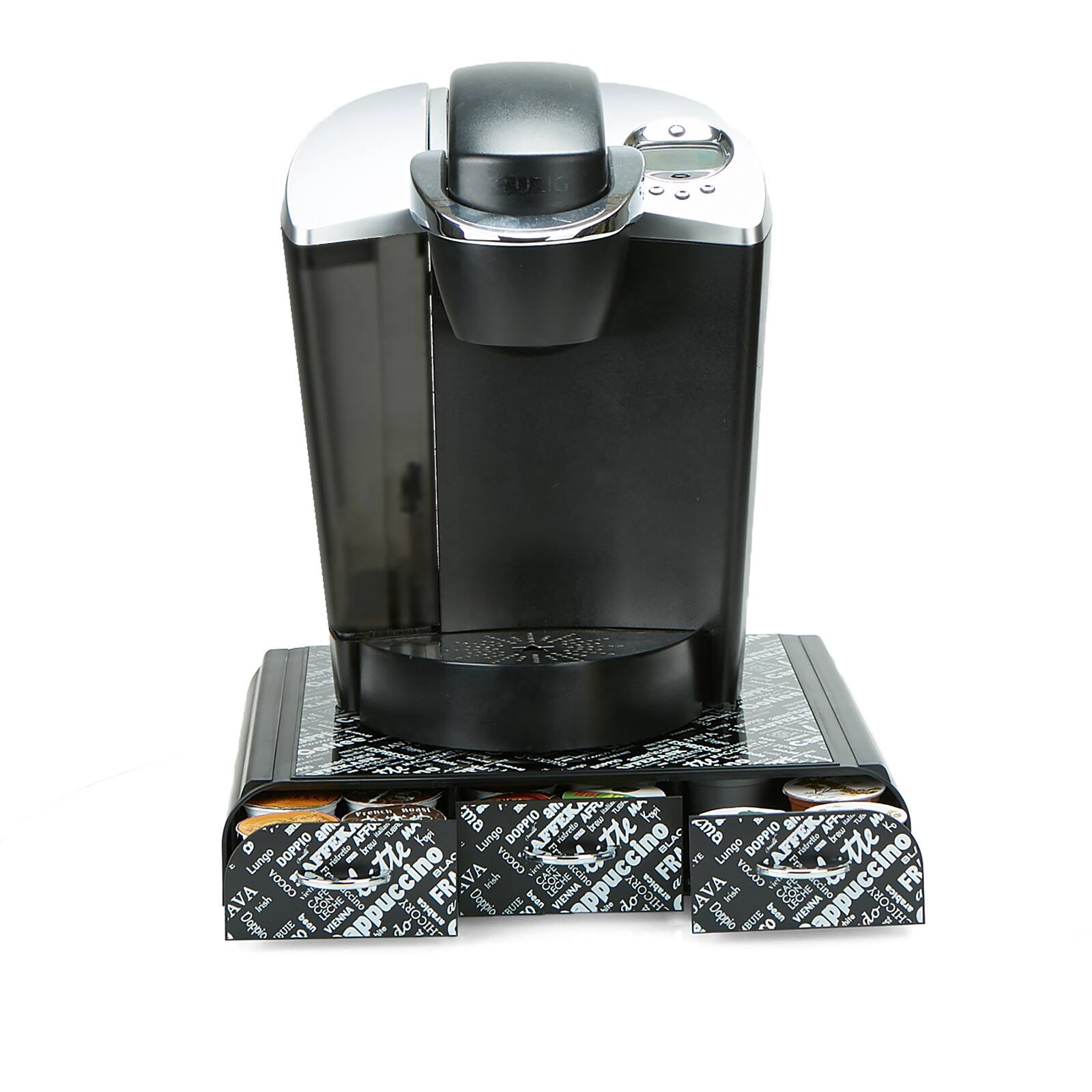 Mind Reader Black Print 36 Capacity Single Serve Coffee Pod Holder Drawer