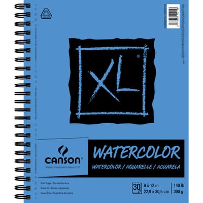 Canson XL Series Watercolor Textured Paper Pad for Paint, Pencil, Ink,  Charcoal, Pastel, and Acrylic, Fold Over, 140 Pound, 11 x 15 Inch, 30 Sheets