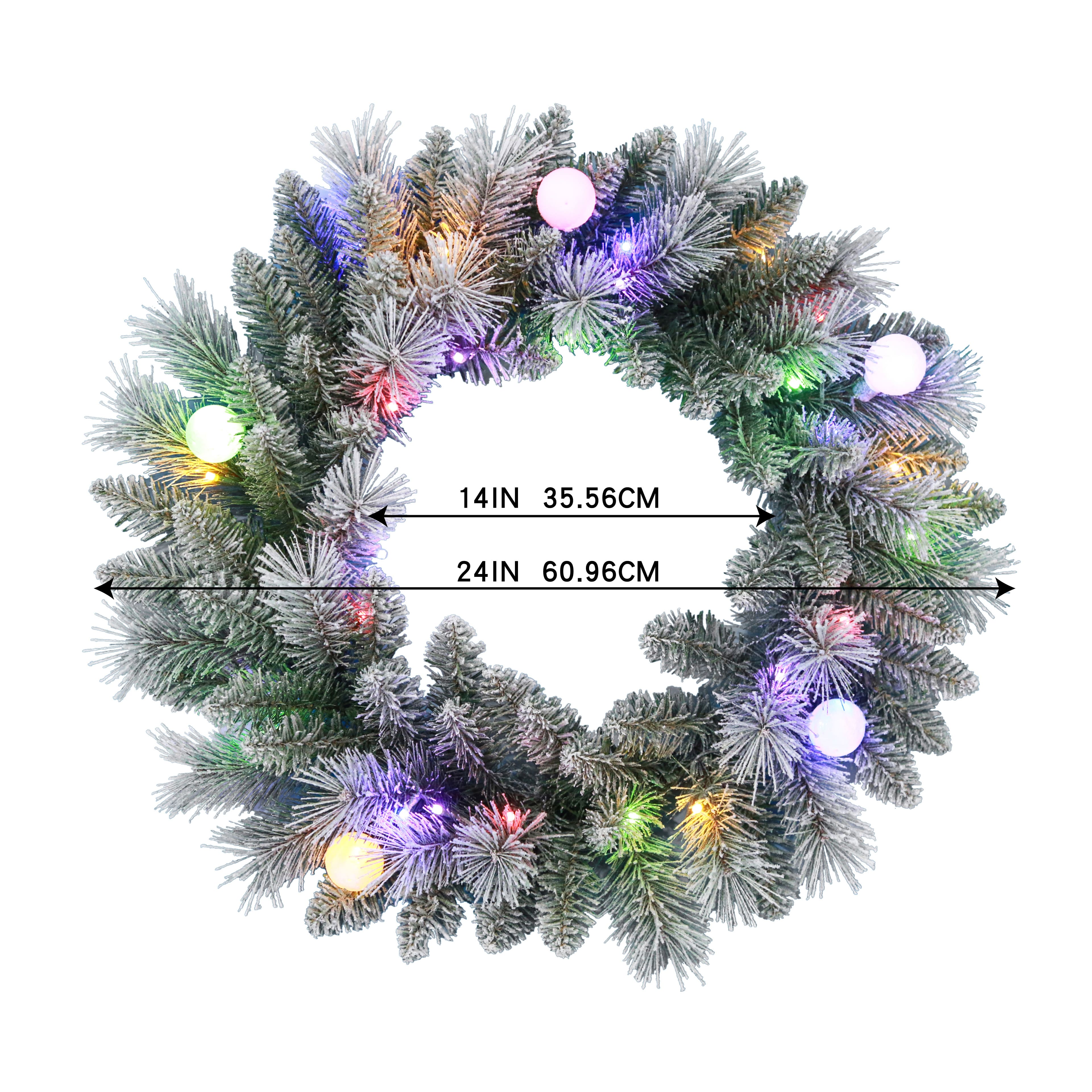 24&#x22; Pre-Lit Glacier Fir Wreath by Ashland&#xAE;
