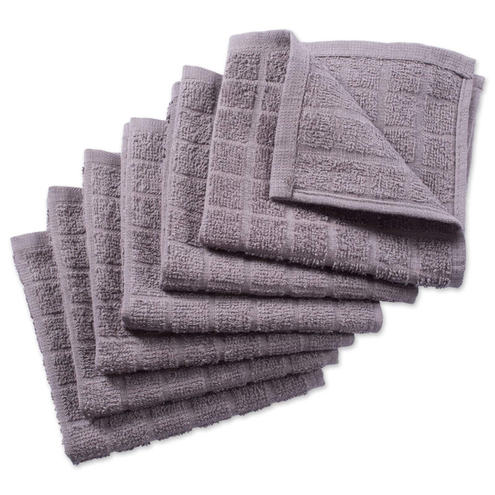DII® Solid Windowpane Terry Dishcloth Set