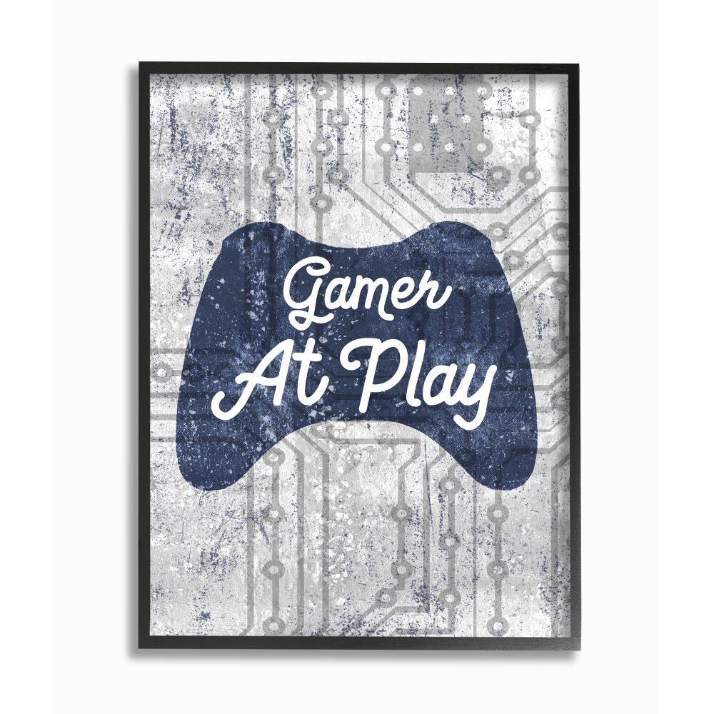 Stupell Industries Gamer at Play Quote Video Game Technology Boys Framed Wall Art