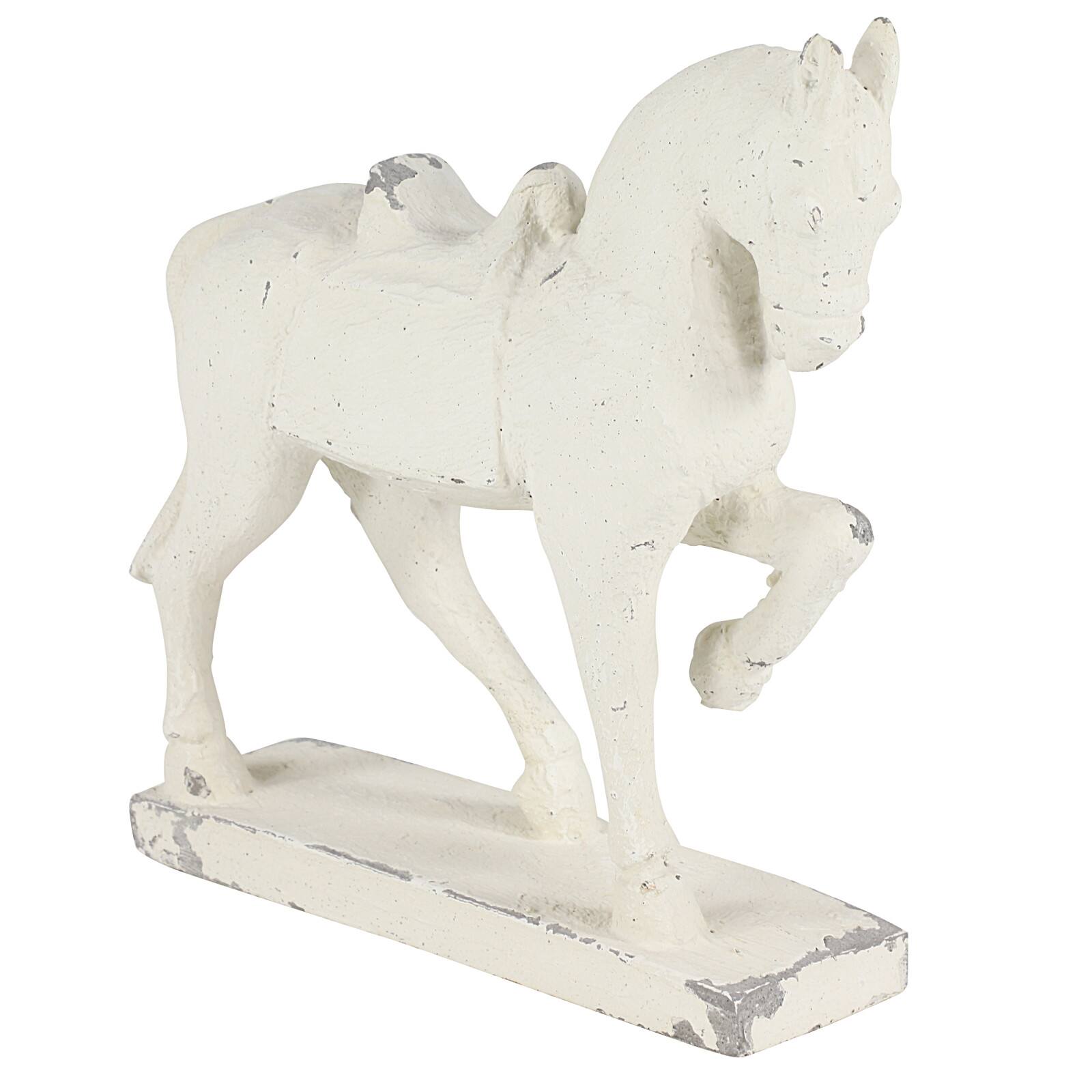 14" White Fiberglass Vintage Horse Sculpture