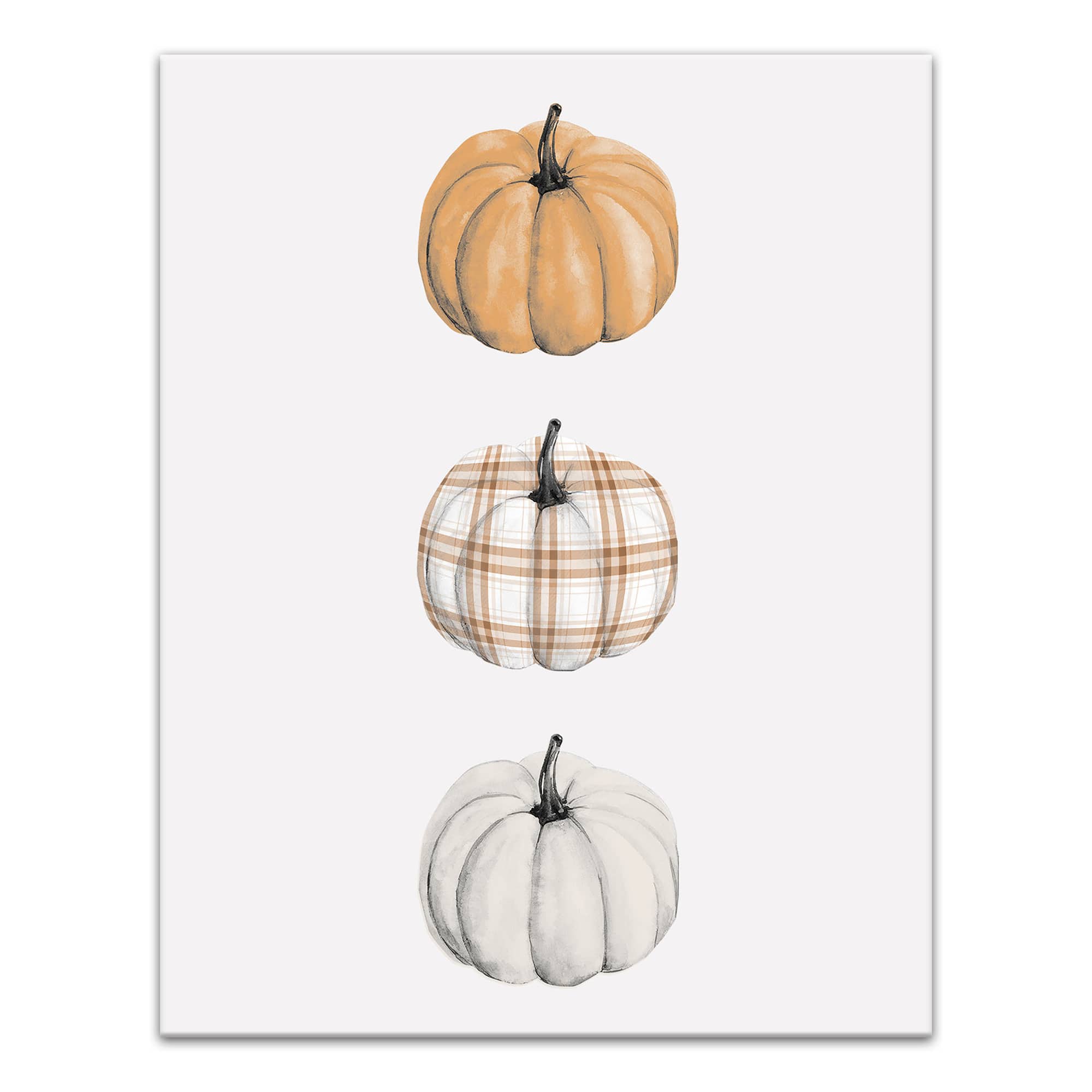 Fall Pumpkin Trio Canvas Wall Art
