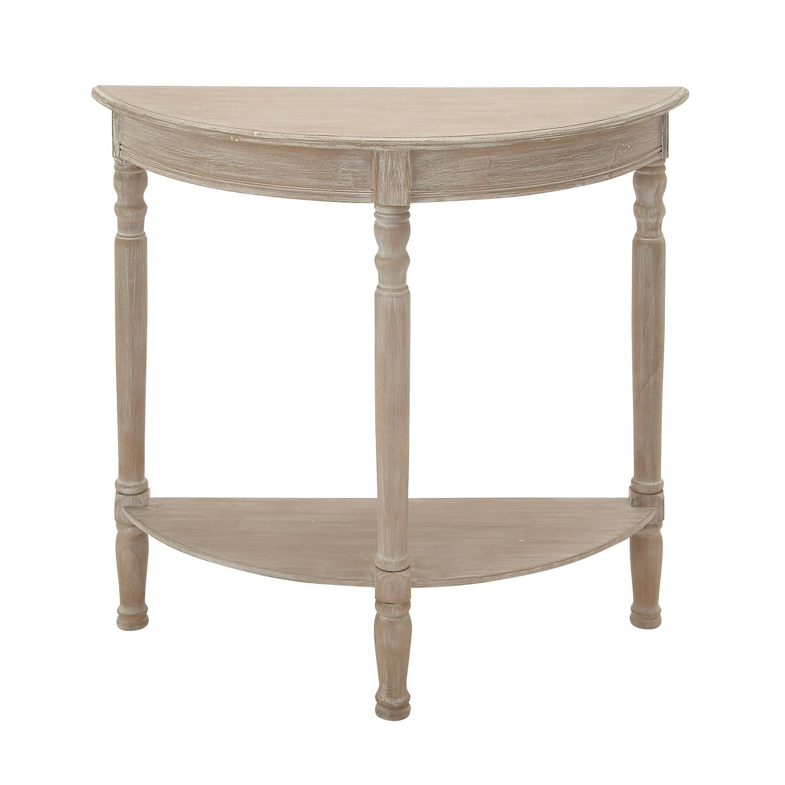 Light Brown Traditional Wood Console Table