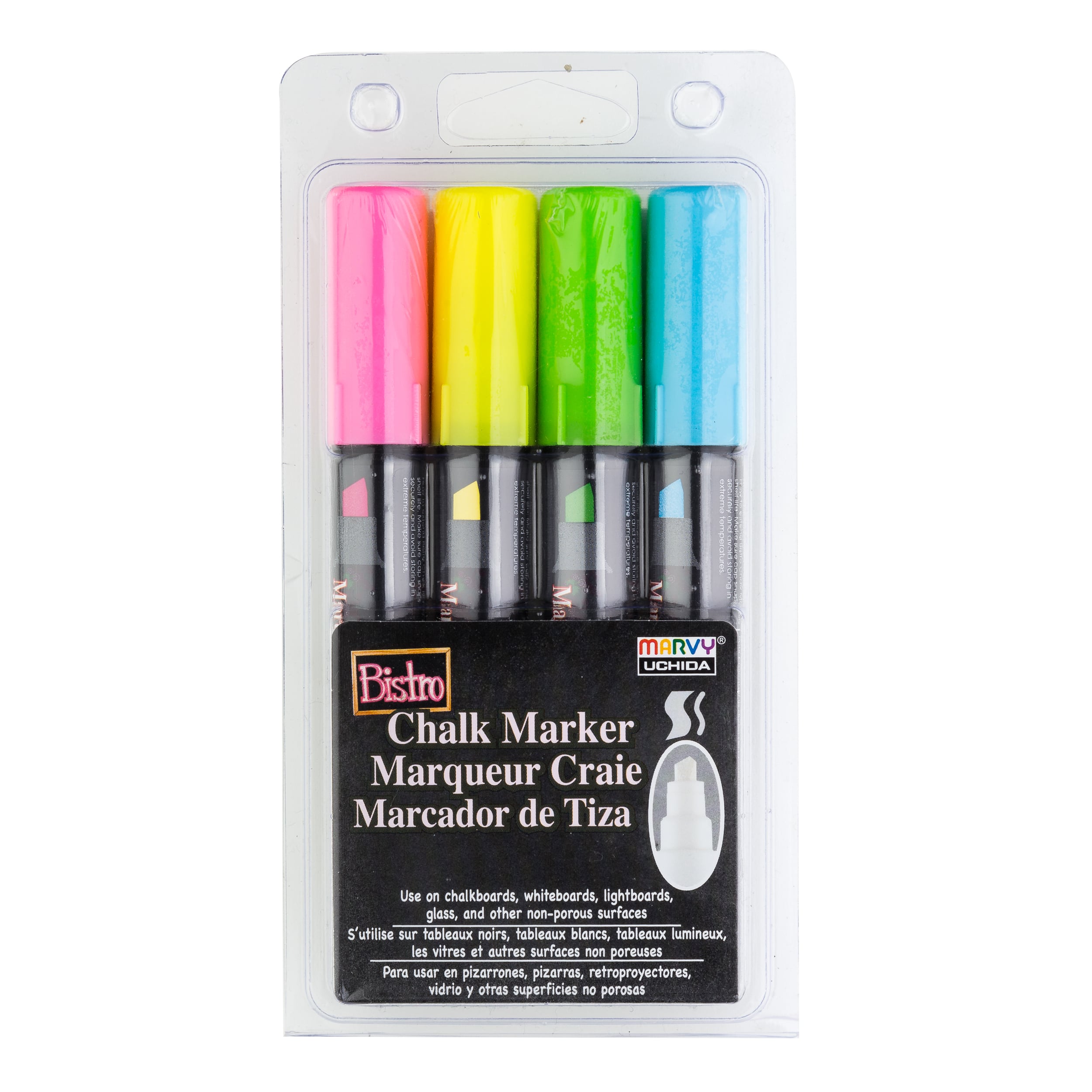 6 Packs: 4 ct. (24 total) Marvy&#xAE; Uchida Bistro Neon Chisel Tip Chalk Marker Set