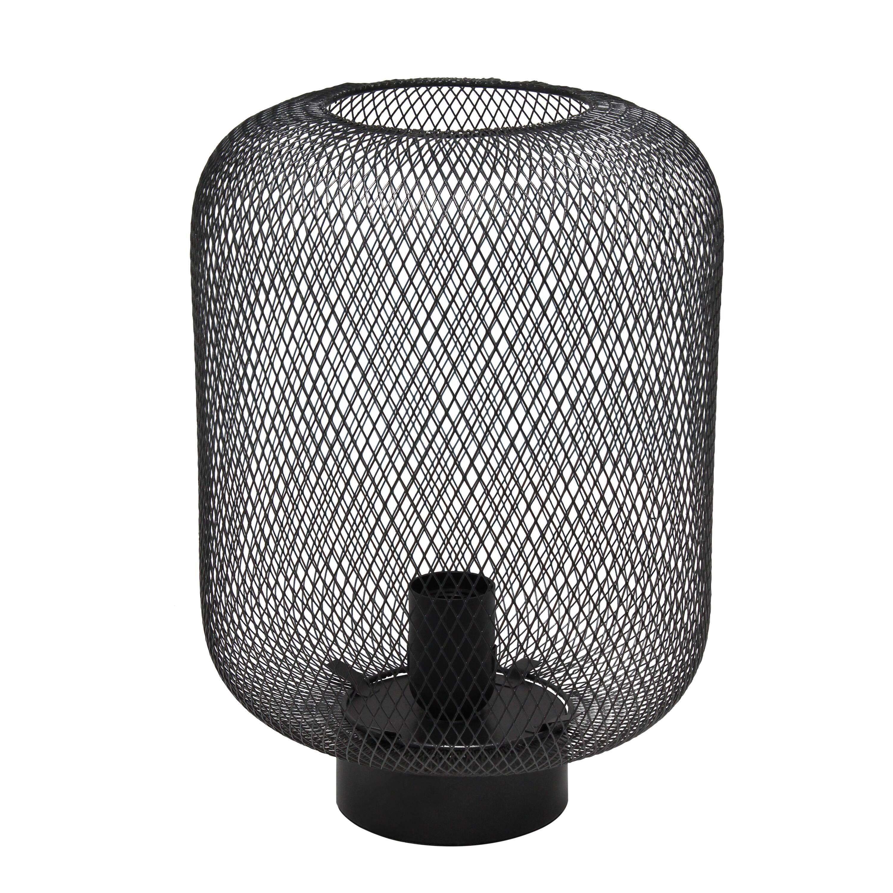 Simple Designs 12" Metal Mesh Industrial Table Lamp