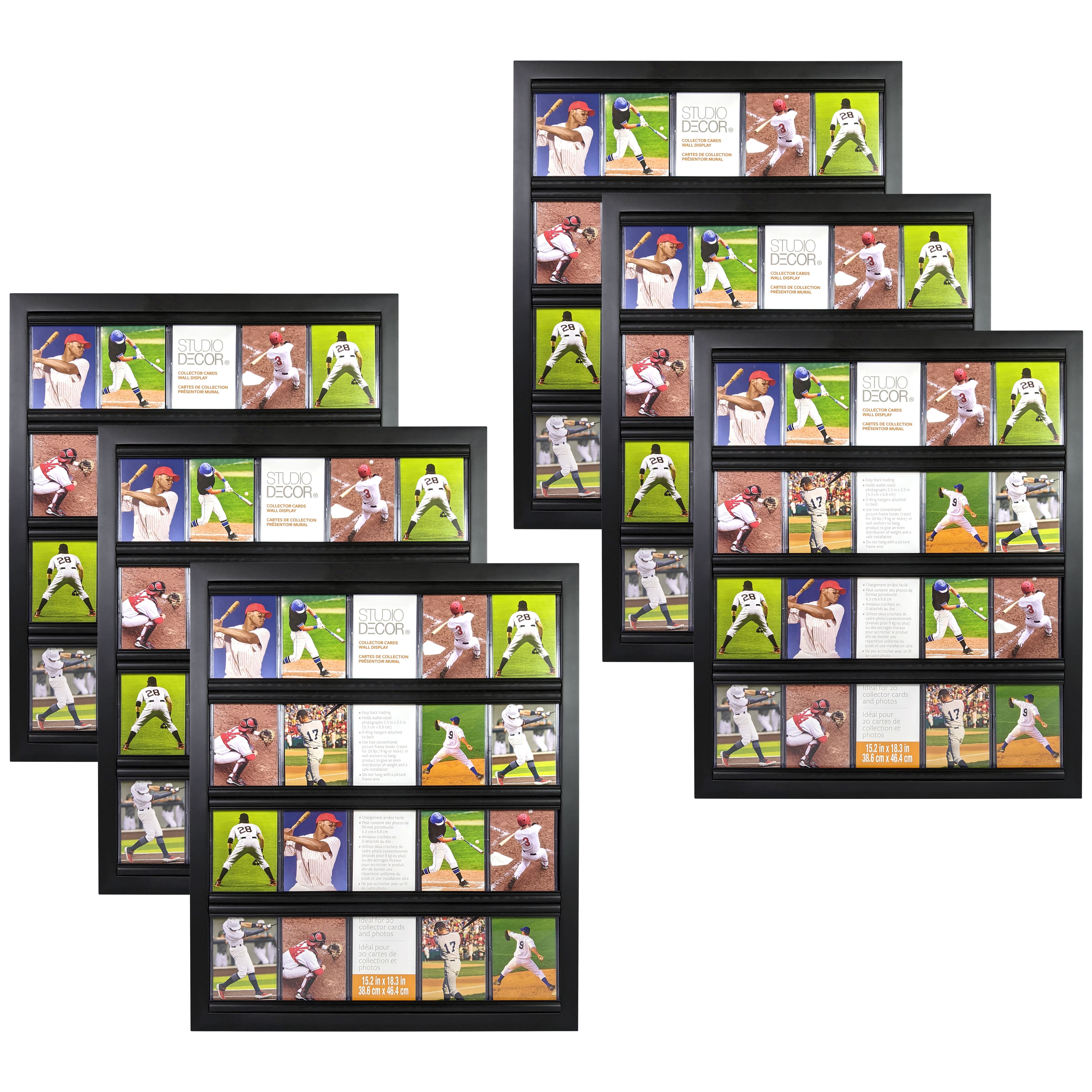 6 Pack: Collector Sports Card Wall Display Frame by Studio D&#xE9;cor&#xAE;