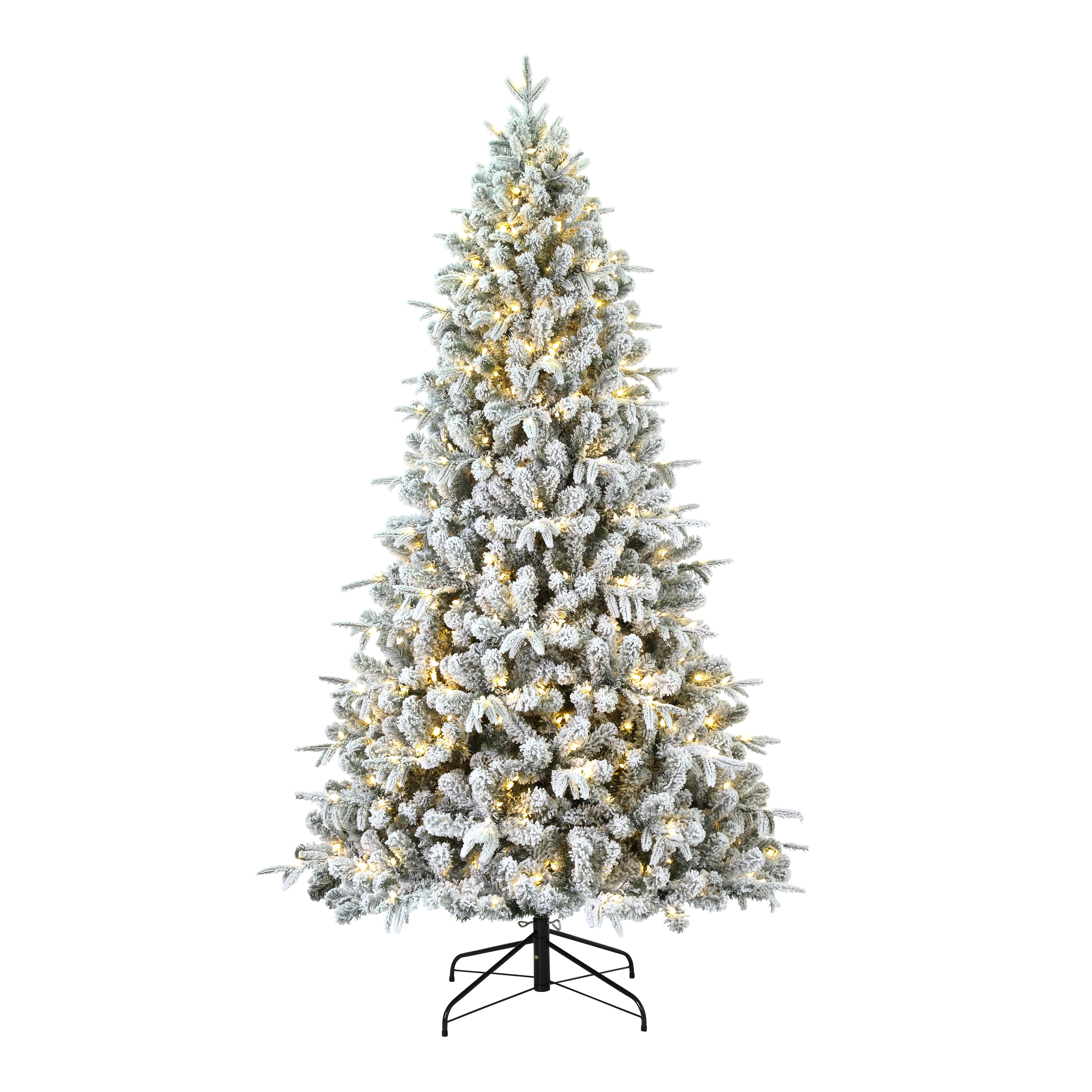 7.5ft. Pre-Lit Flocked Churchill Fir Artificial Christmas Tree , Color Changing LED Lights