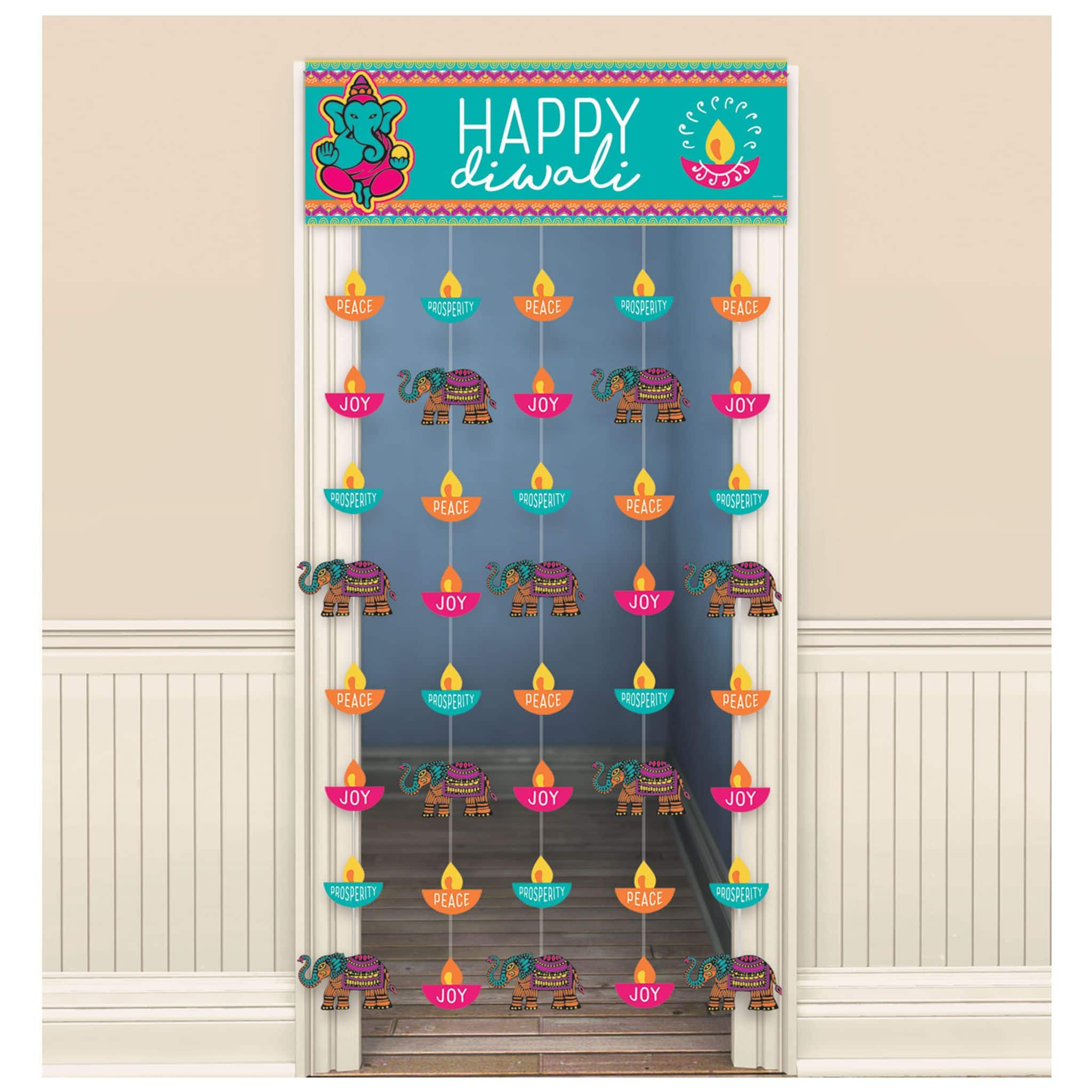 6.4ft. Happy Diwali Doorway Curtain