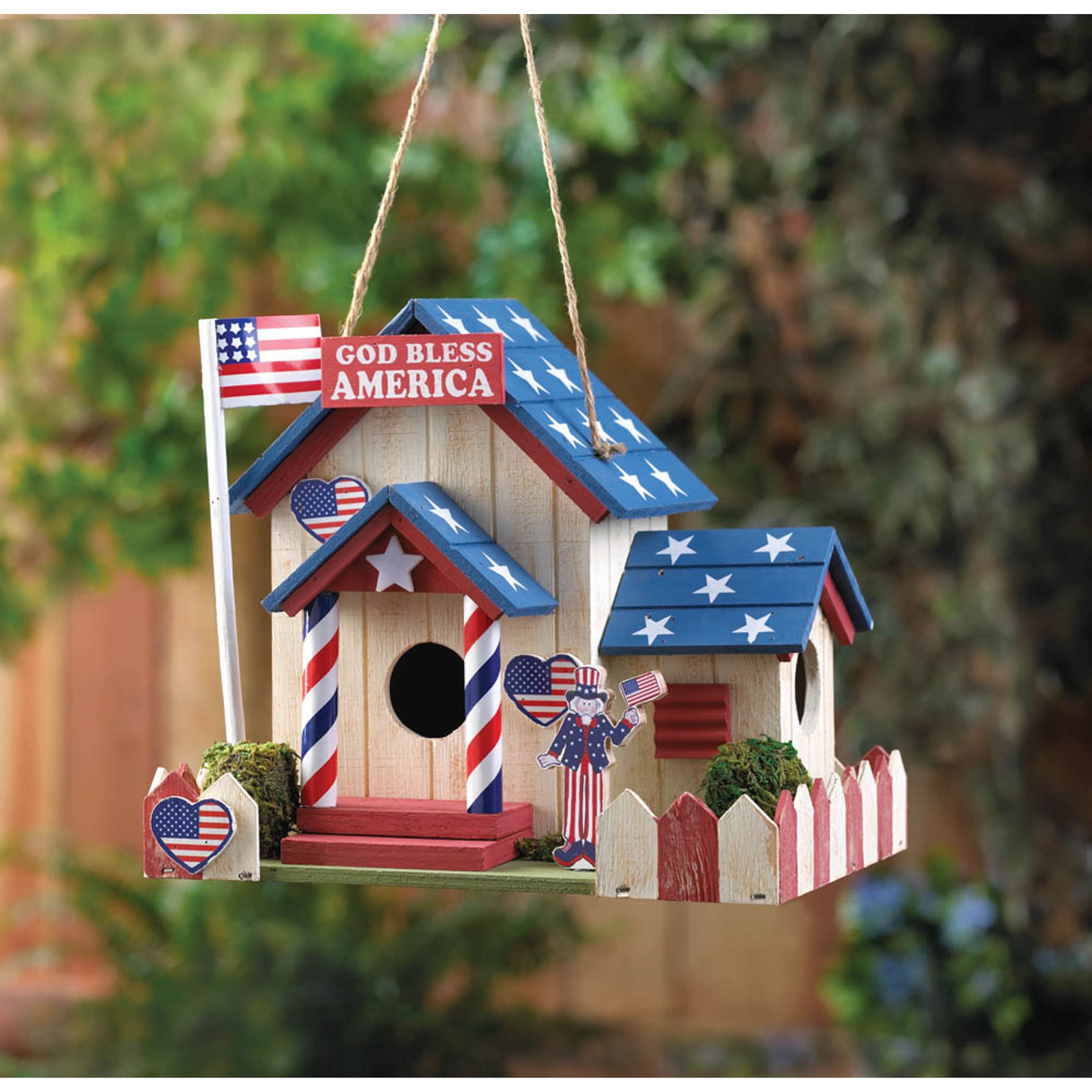 8.5&#x22; U.S.A. Patriotic Birdhouse
