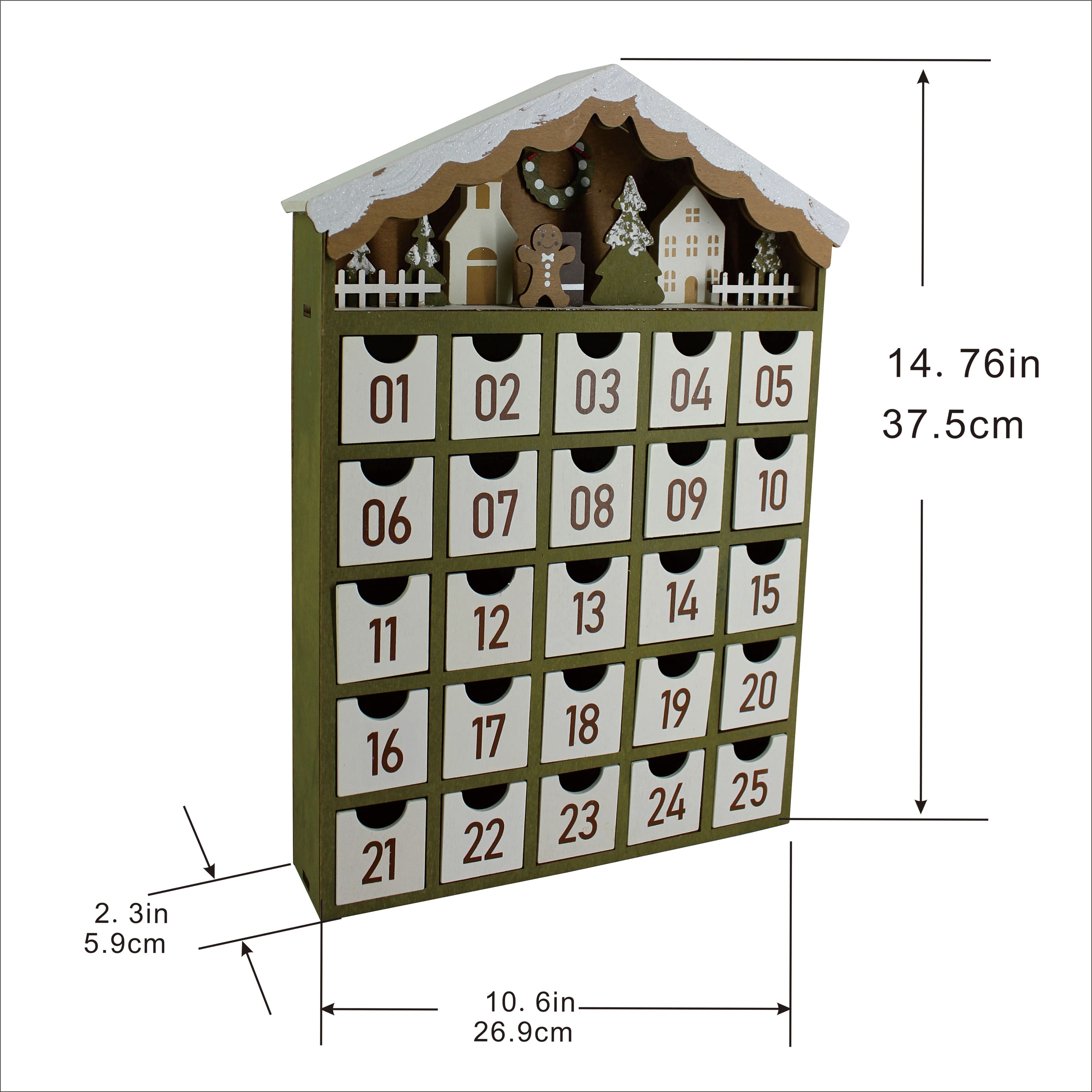 14.75&#x22; Gingerbread Advent Calendar by Ashland&#xAE;