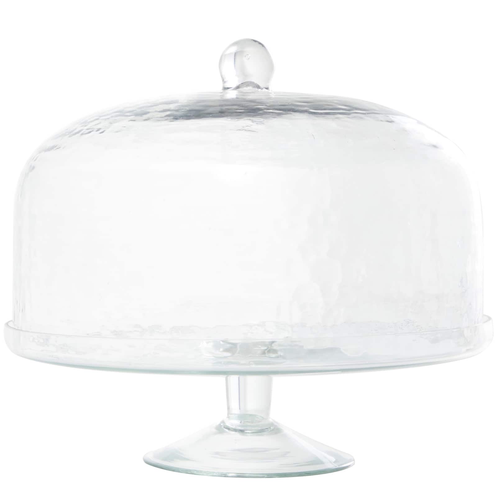 12&#x22; Clear Glass Cake Stand with Glass Dome