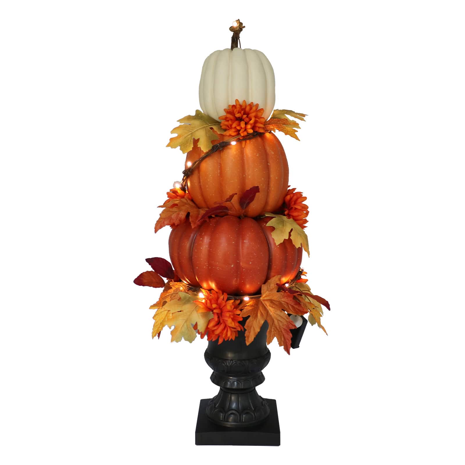 31.5&#x22; LED Premade Designer Premium Floral Pumpkin Topiary by Ashland&#xAE;