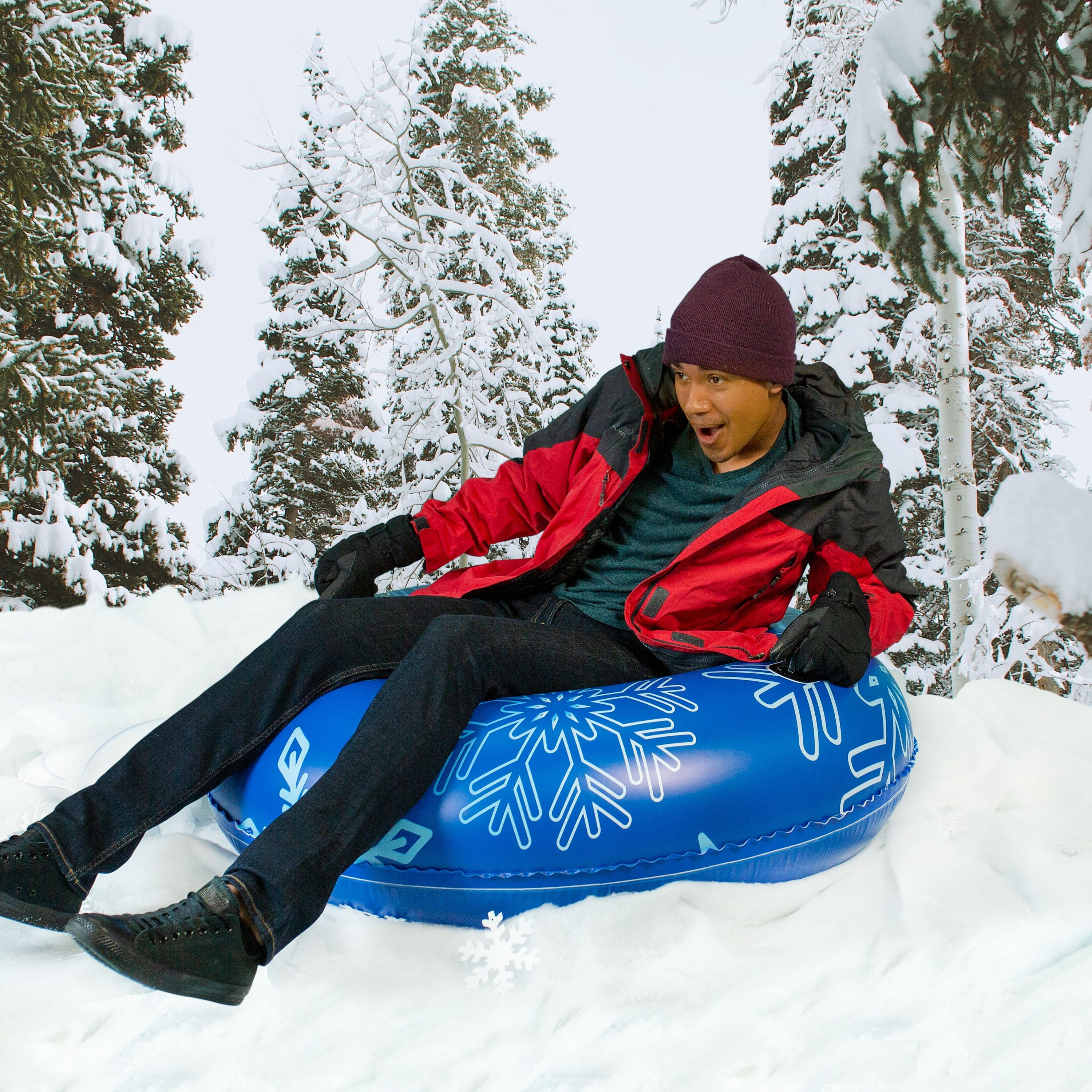 SnowCandy 48" Heavy Duty Pro Edition Deluxe Inflatable Snow Tube