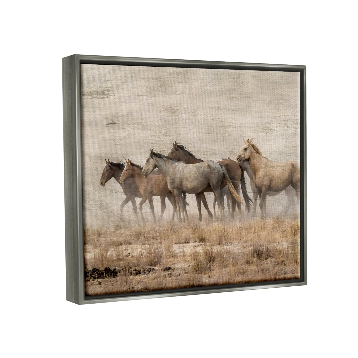 Stupell Industries Galloping Horse Herd Countryside Floater Framed Art