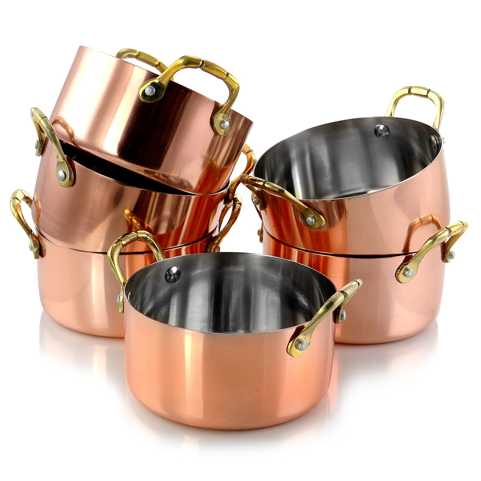 Gibson Home® Rembrandt 4.7'' Copper-Plated Stainless Steel Mini Dutch Oven Set