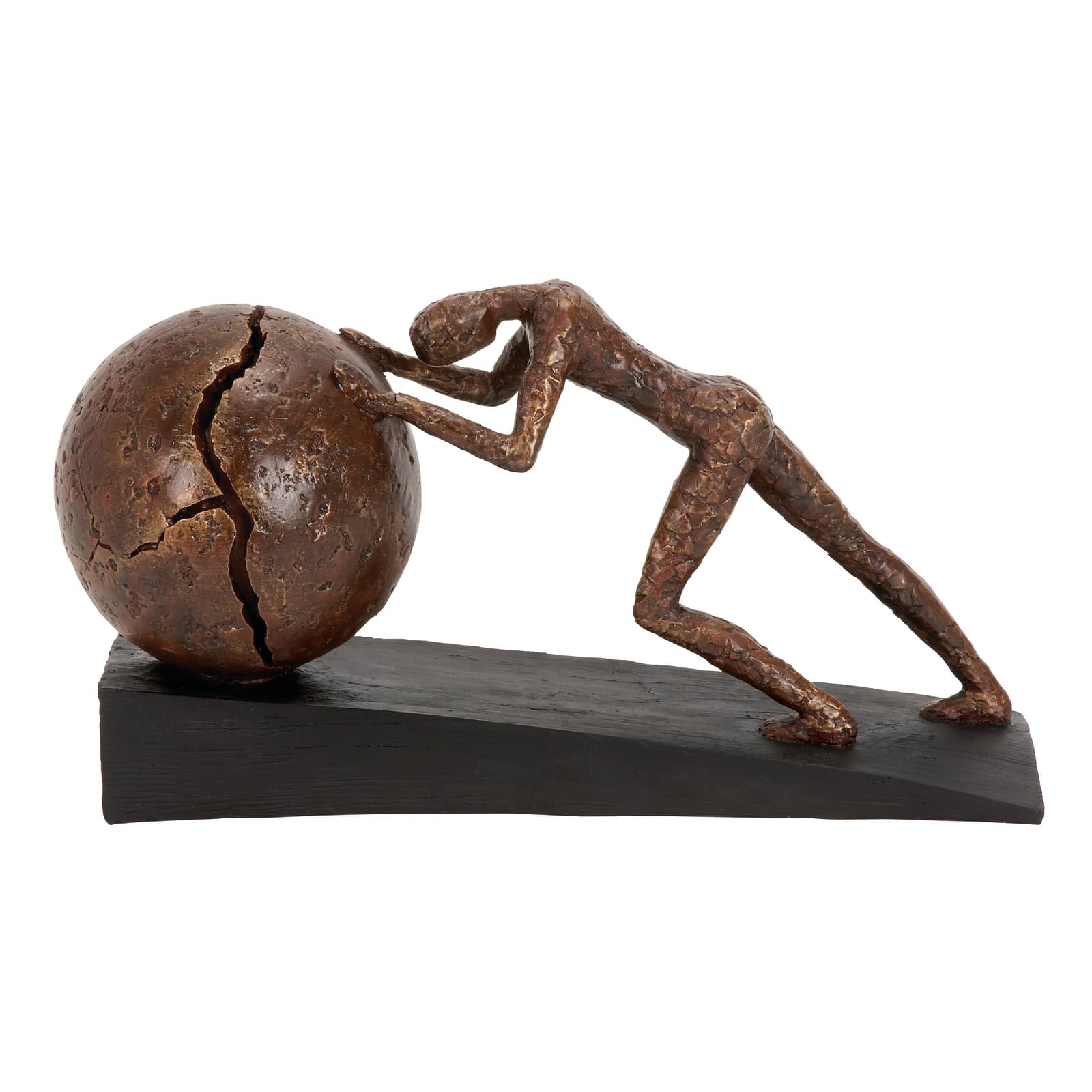 15" Brown Sisyphus Abstract Human Figurine Sculpture