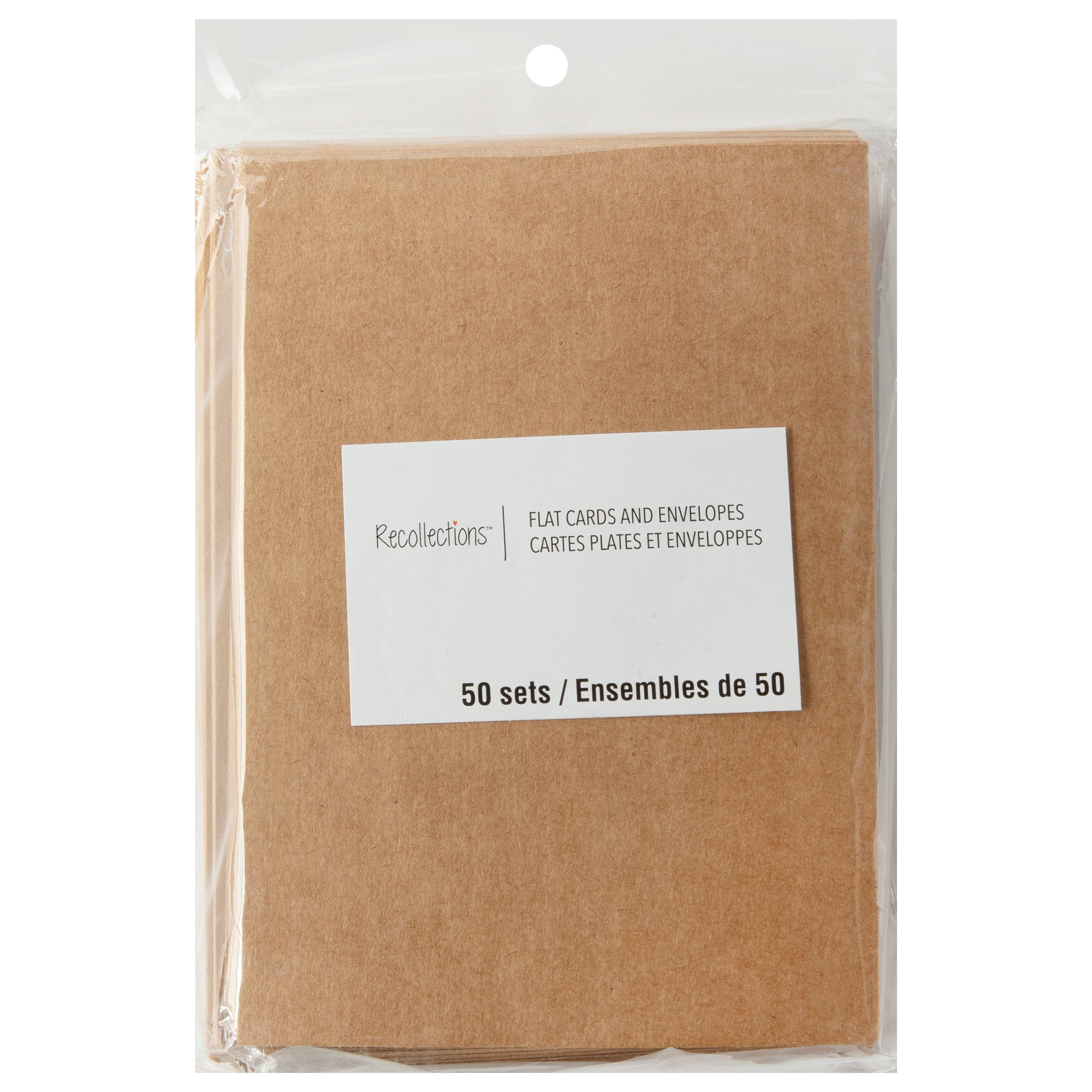 6 Packs: 50 ct. (300 total) 5&#x22; x 7&#x22; Kraft Flat Cards &#x26; Envelopes by Recollections&#x2122;