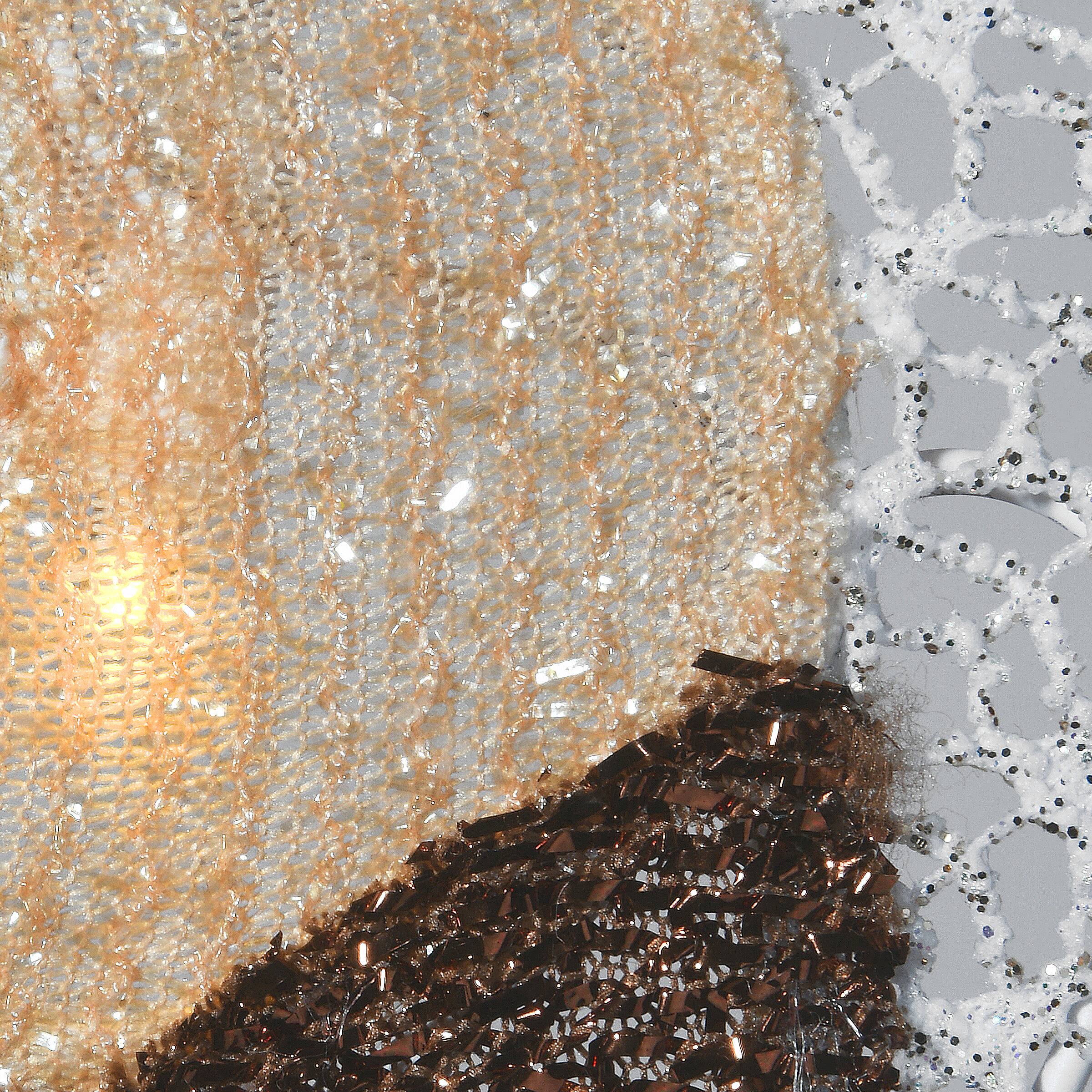 Fabric Glitter Shepherd and Sheep Set with Warm &#x26; Cool White UL LED Lights