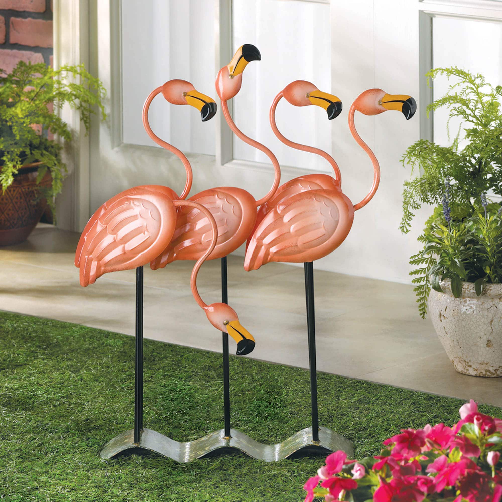 23.5" Flock of Flamingos Decoration