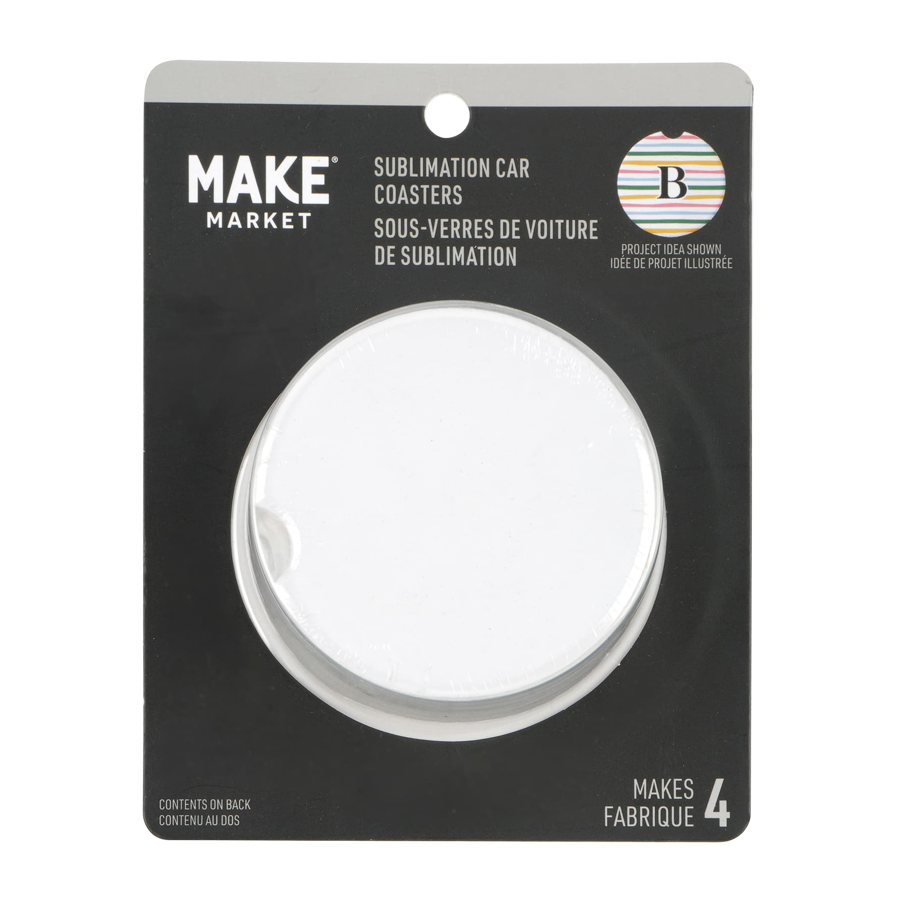 12 Packs: 4 ct. (48 total) Ceramic Sublimation Car Coasters by Make Market&#xAE;