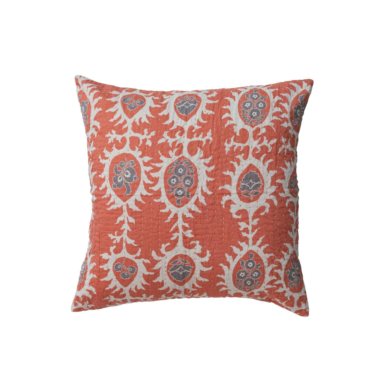 Hello Honey&#xAE; 20&#x22; Orange Oval &#x26; Floral Accent Pillow