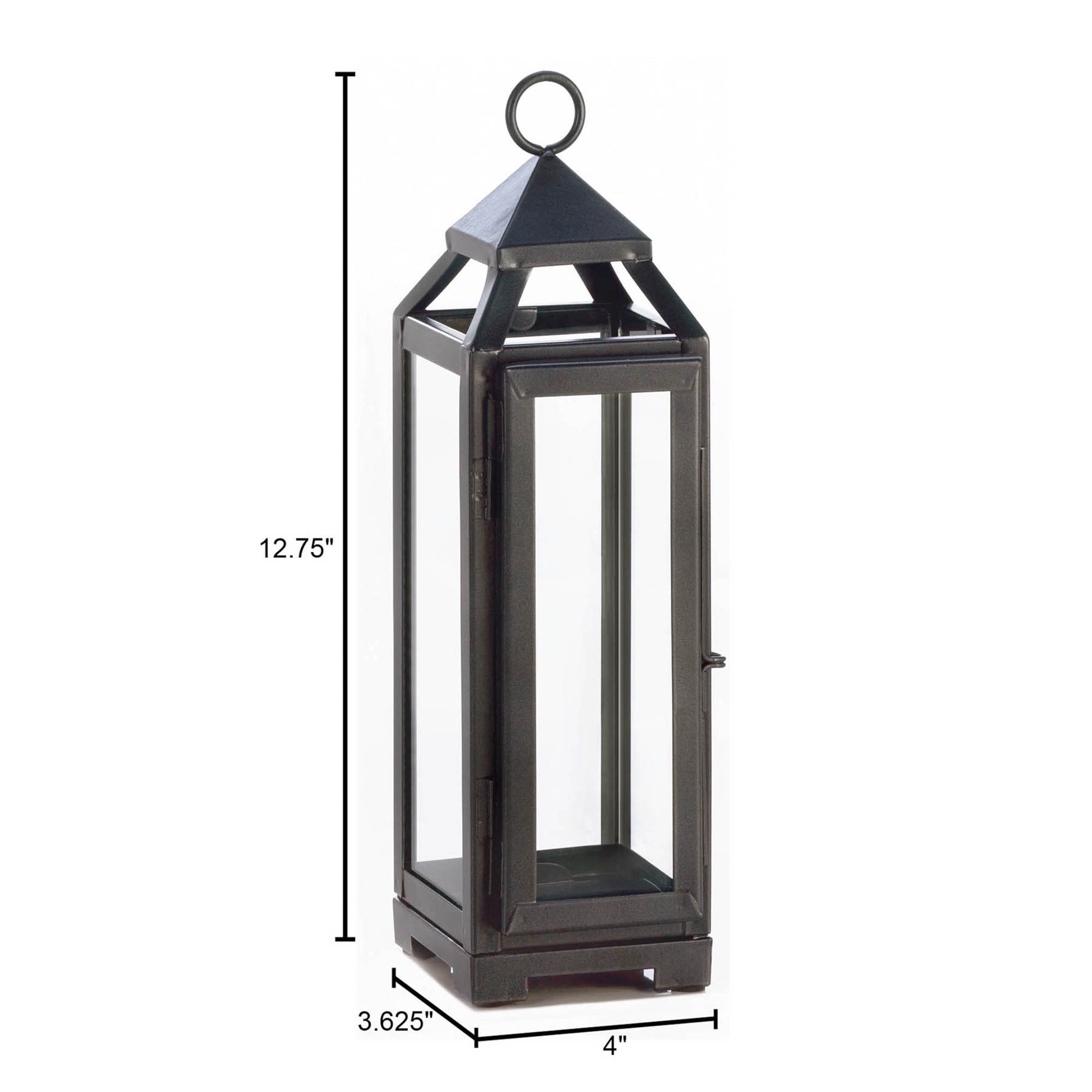 12.75&#x22; Black Tall Slate Lantern