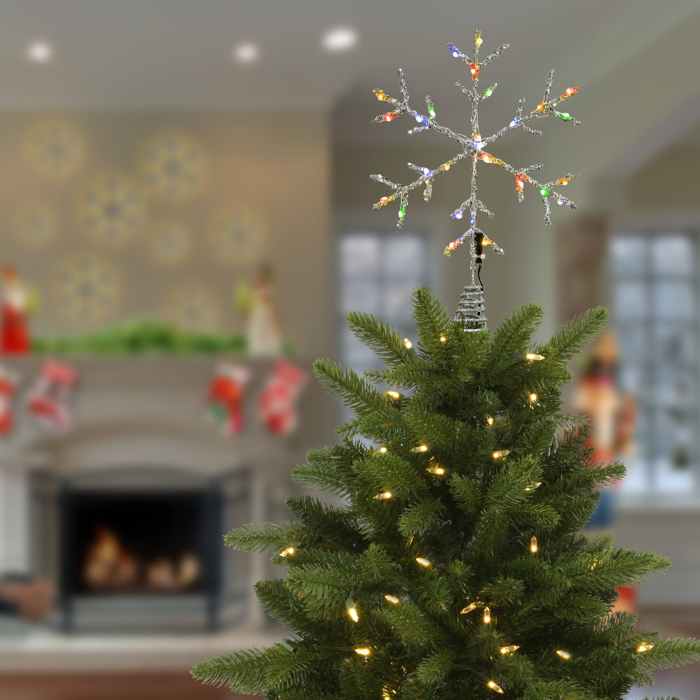 14.5&#x22; Snowflake Tree Top with Dual Color&#xAE; Lights