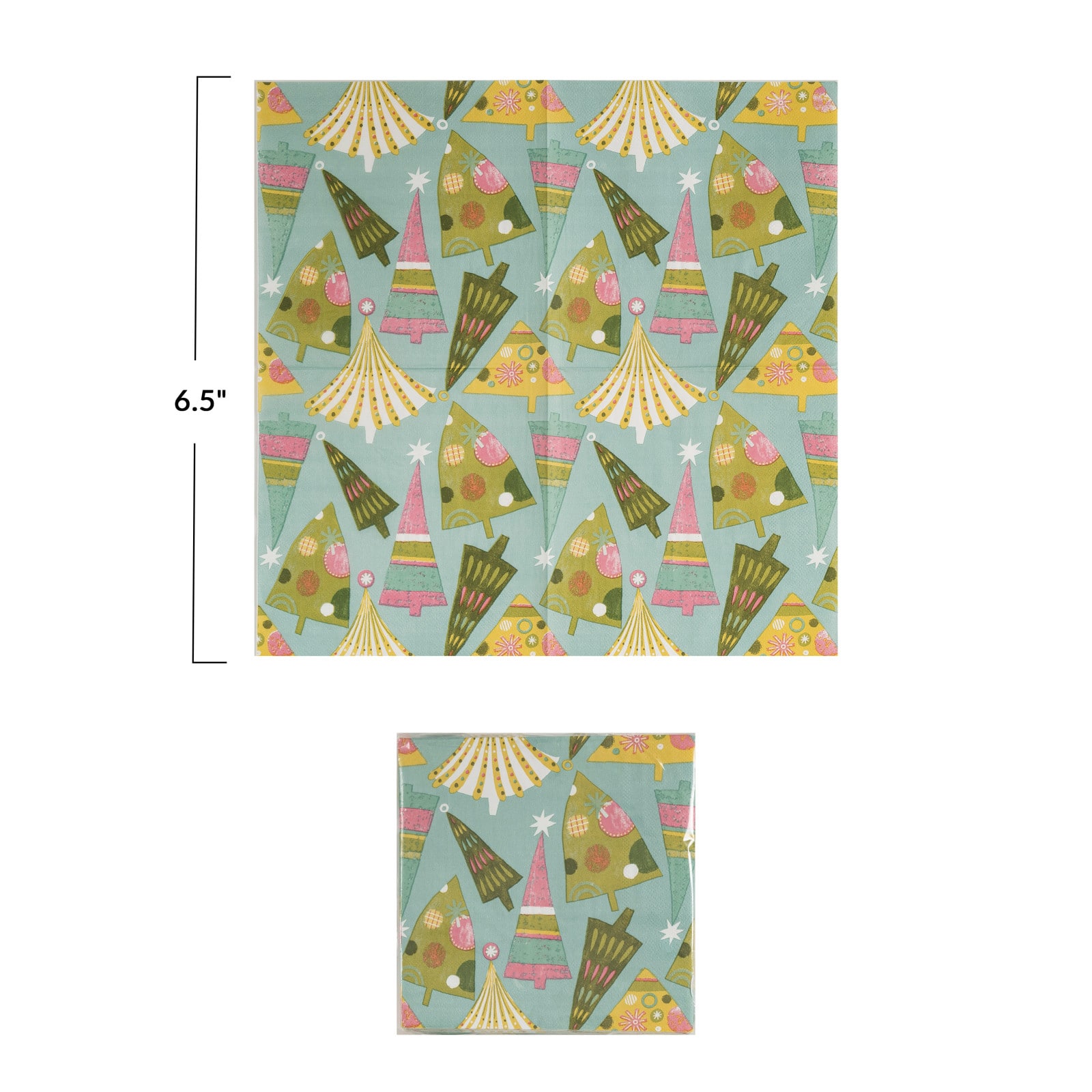 Hello Honey&#xAE; 6.5&#x22; Festive Christmas Tree Square Paper Napkins, 50ct.