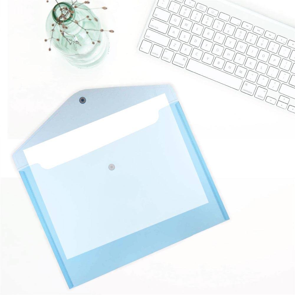 JAM PAPER Plastic Envelopes with Snap Closure - Letter Booklet - 9