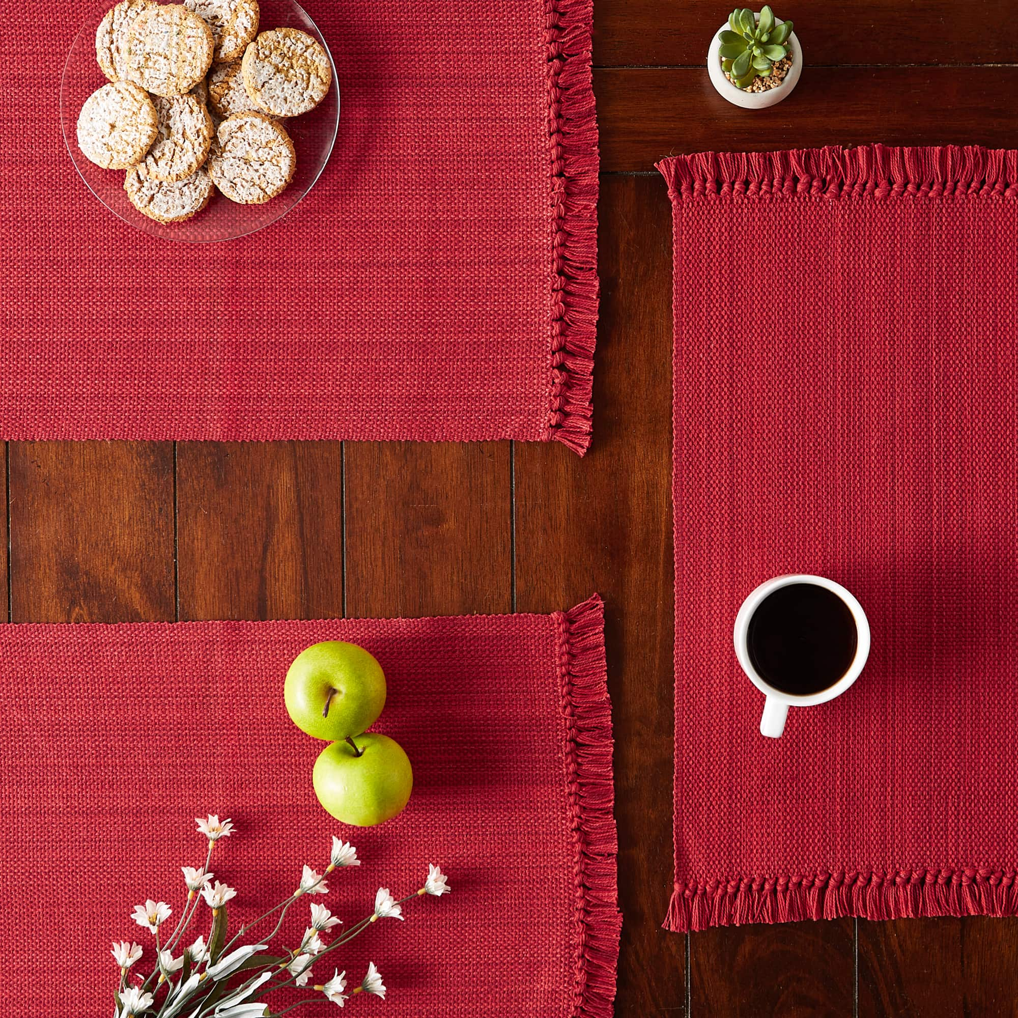 DII&#xAE; Variegated Fringe Cotton Placemats, 6ct.