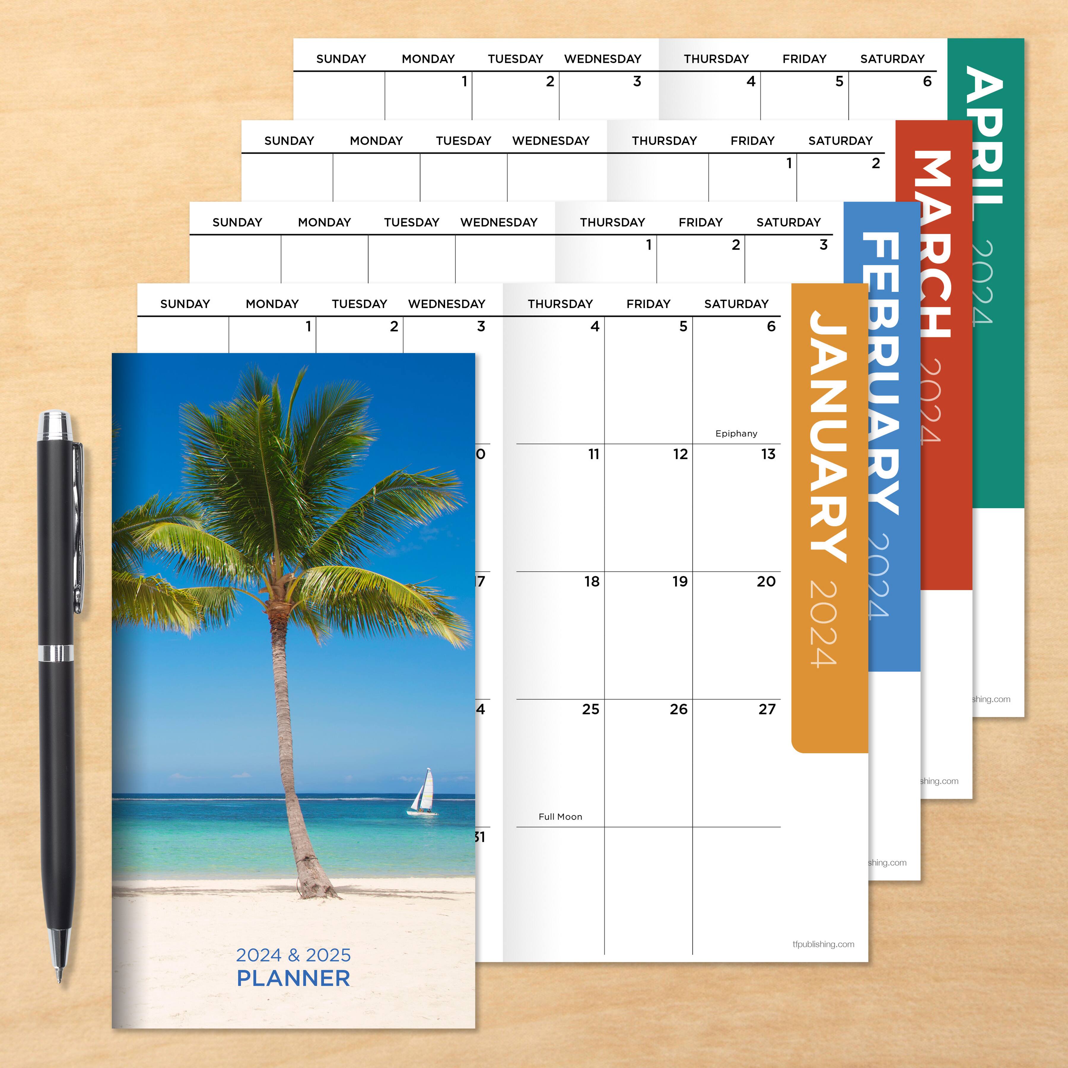 2024-2025 Tropical Beach Monthly Pocket Planner