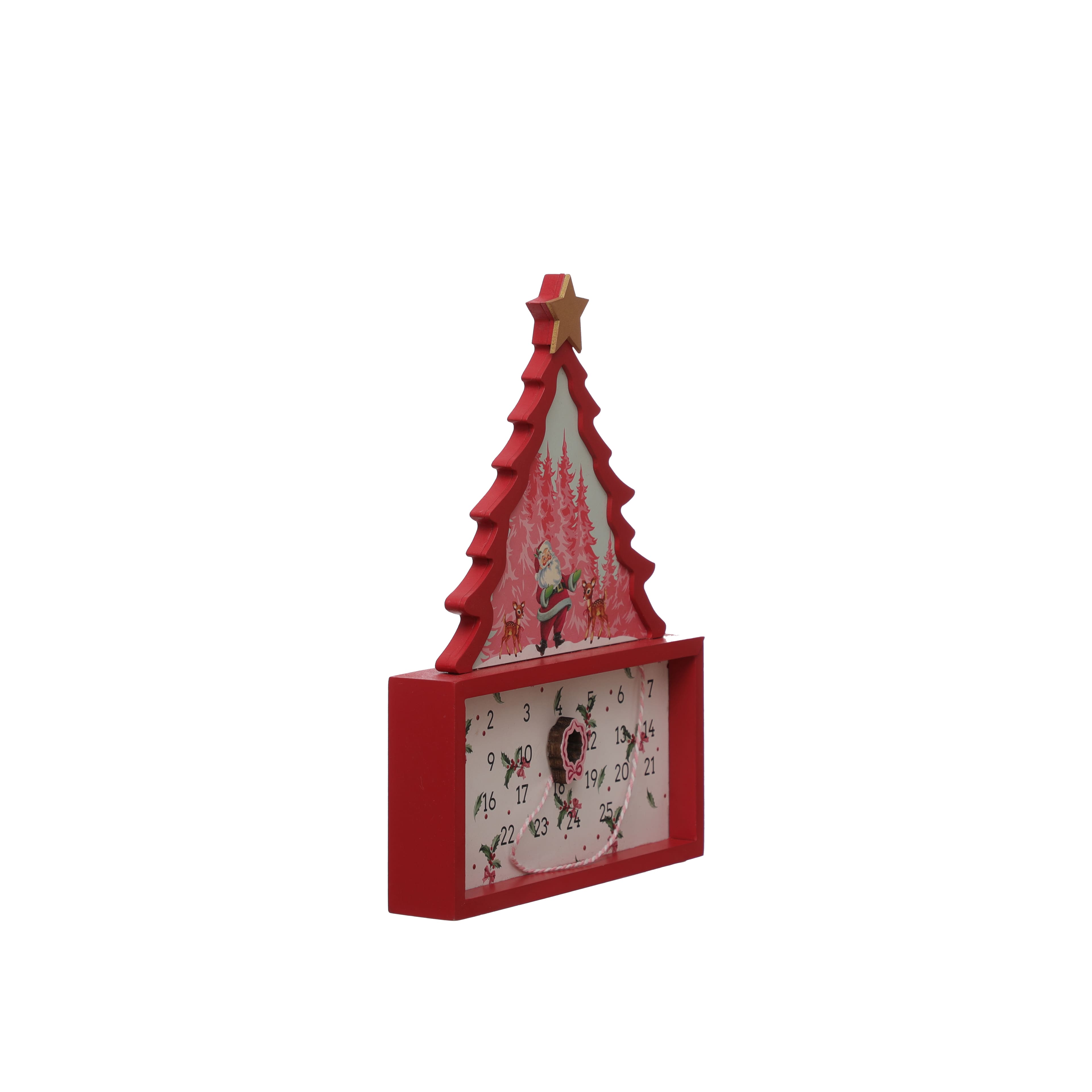 12&#x22; Red &#x26; White Christmas Tree with Santa Countdown Tabletop D&#xE9;cor by Ashland&#xAE;