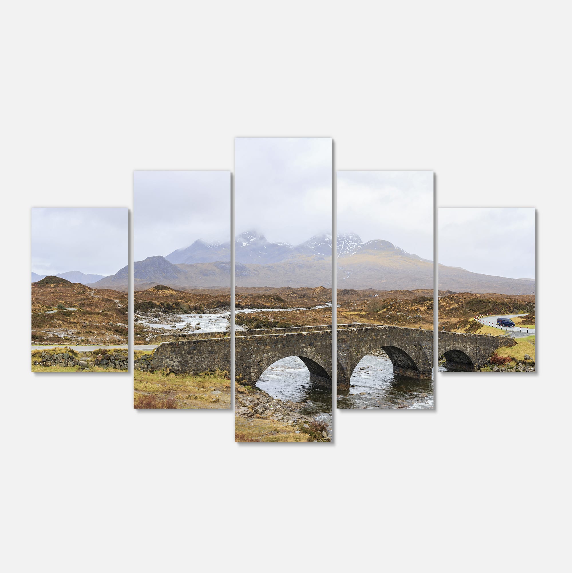 Designart - Sligachan Old Bridge Panorama - Landscape Artwork Canvas