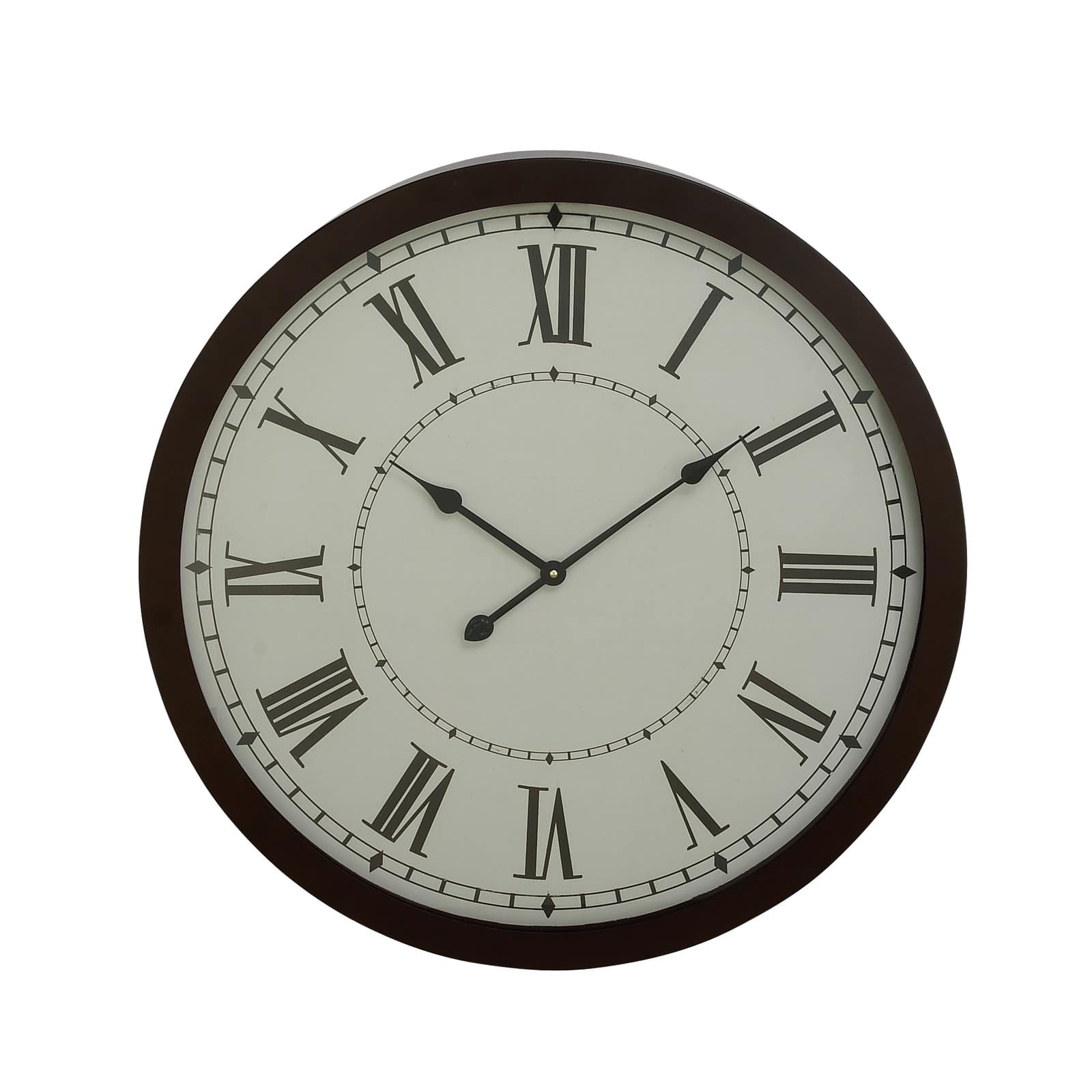 Black Traditional Metal Wall Clock, 30" x 30"