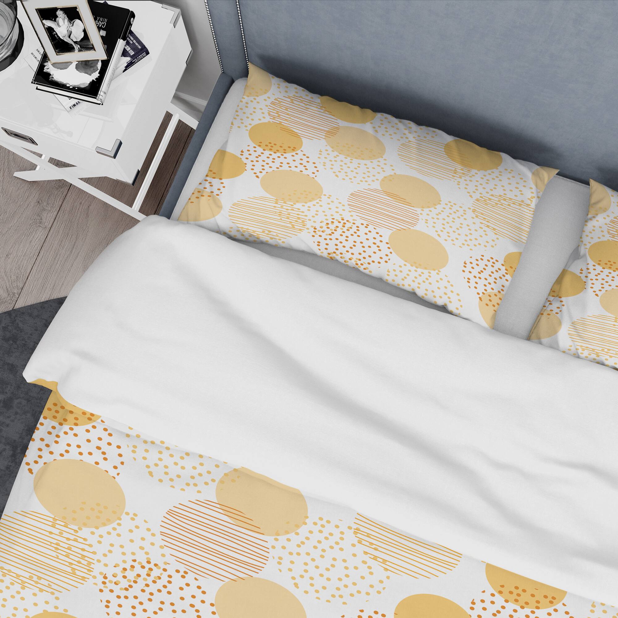 Designart &#x27;Circular Abstract Retro Geometric IX&#x27; Mid-Century Duvet Cover Set