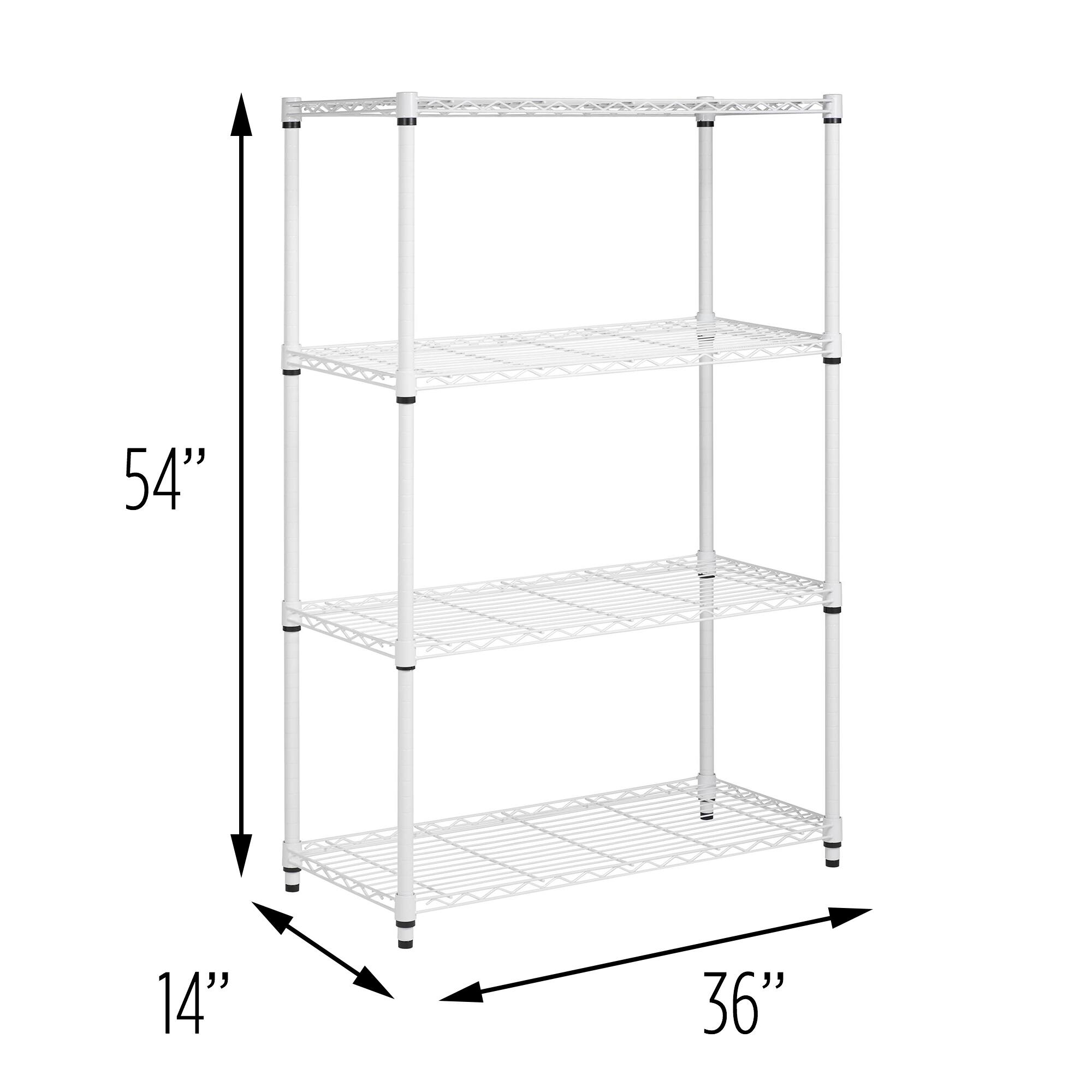 Honey Can Do White 4-Tier Heavy-Duty Adjustable Shelving Unit