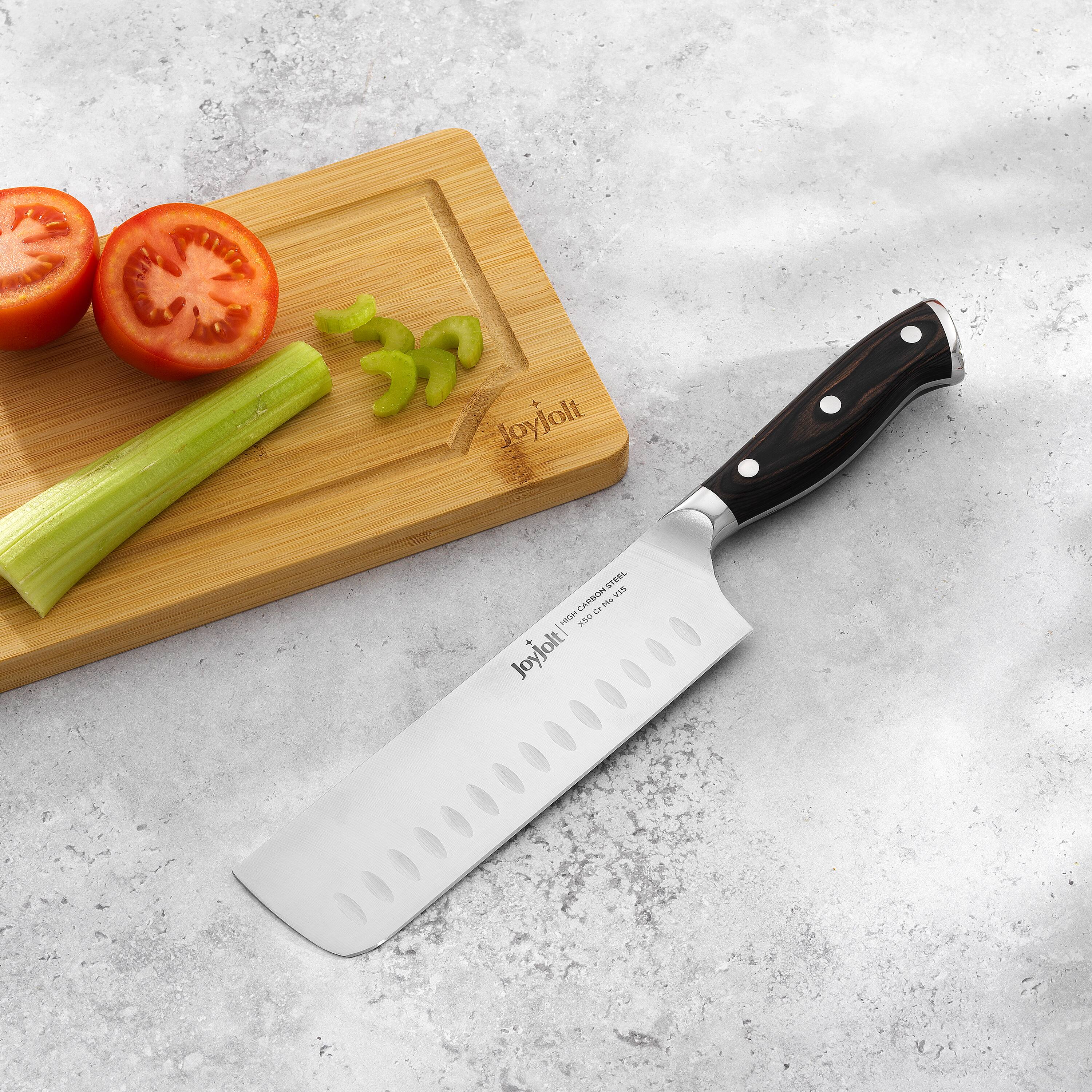 JoyJolt&#xAE; 7&#x22; High Carbon Steel Nakiri Knife