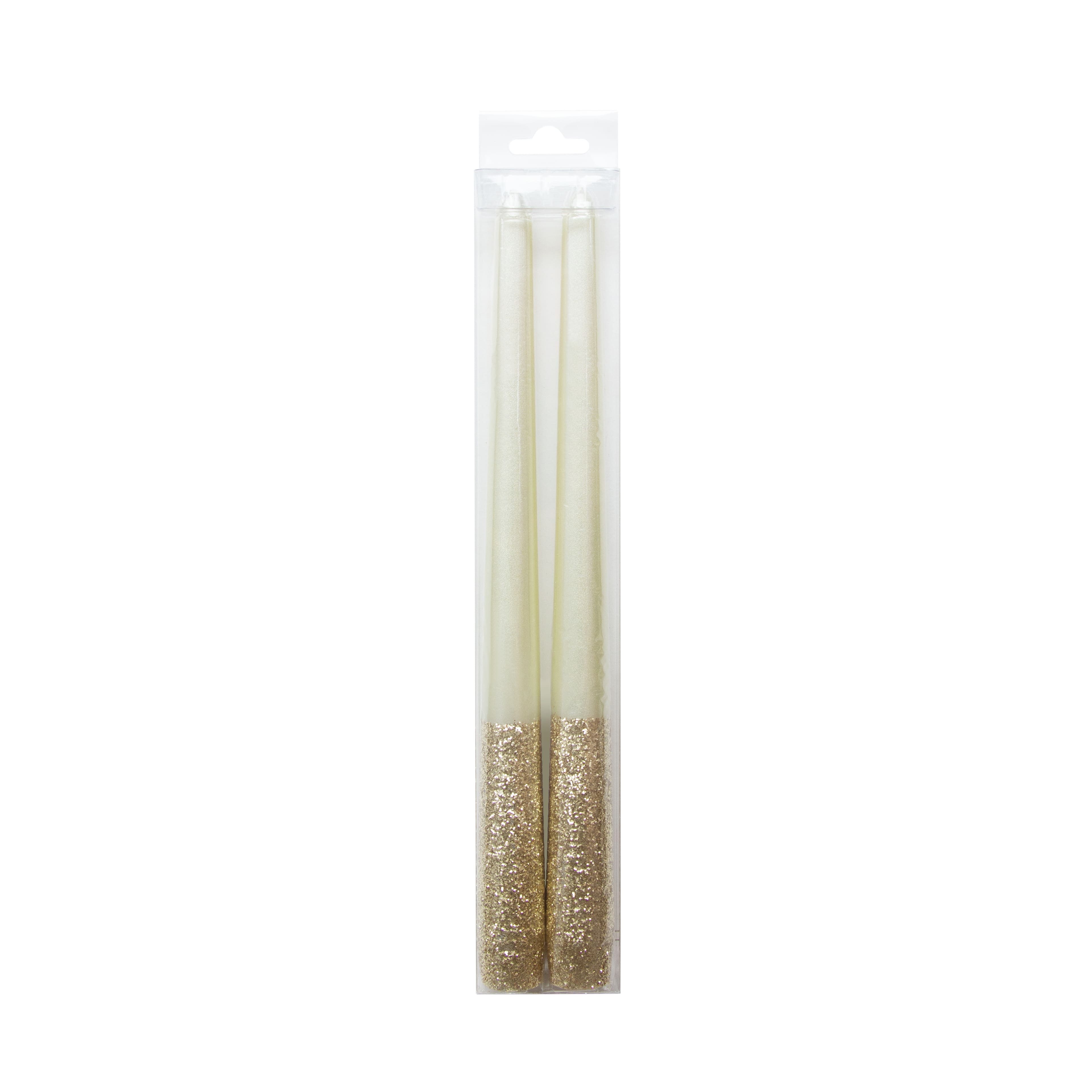 10&#x22; Champagne Glitter Taper Candles, 2ct. by Ashland&#xAE;